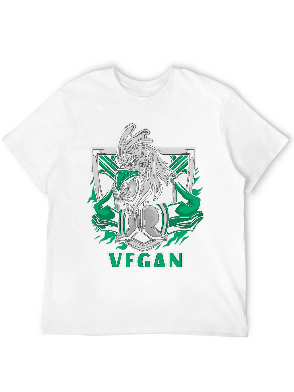 Vegan Rooster Graphic Tee - Black