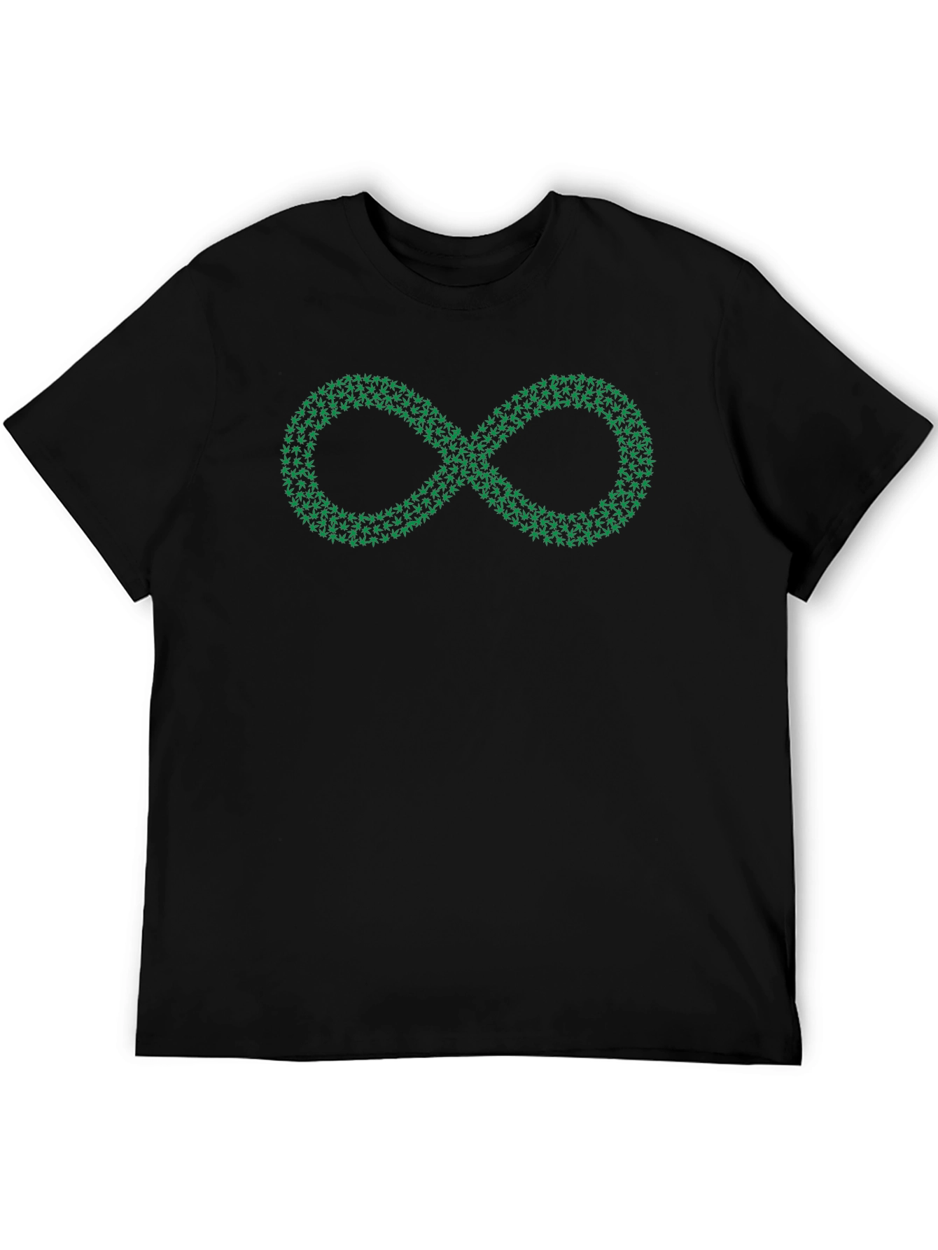 Infinity Leaf Graphic Black T-Shirt