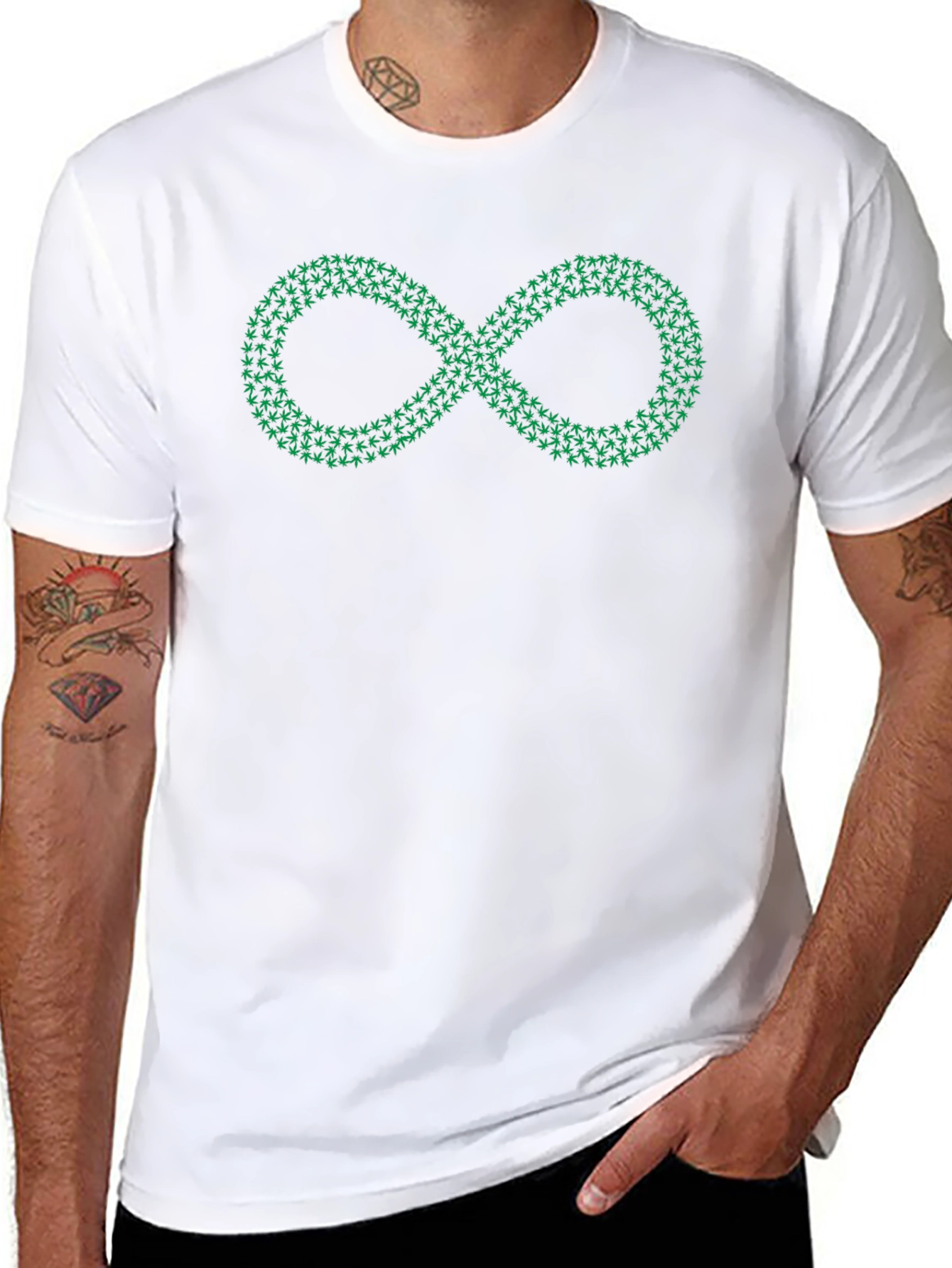 Infinity Leaf Graphic Black T-Shirt
