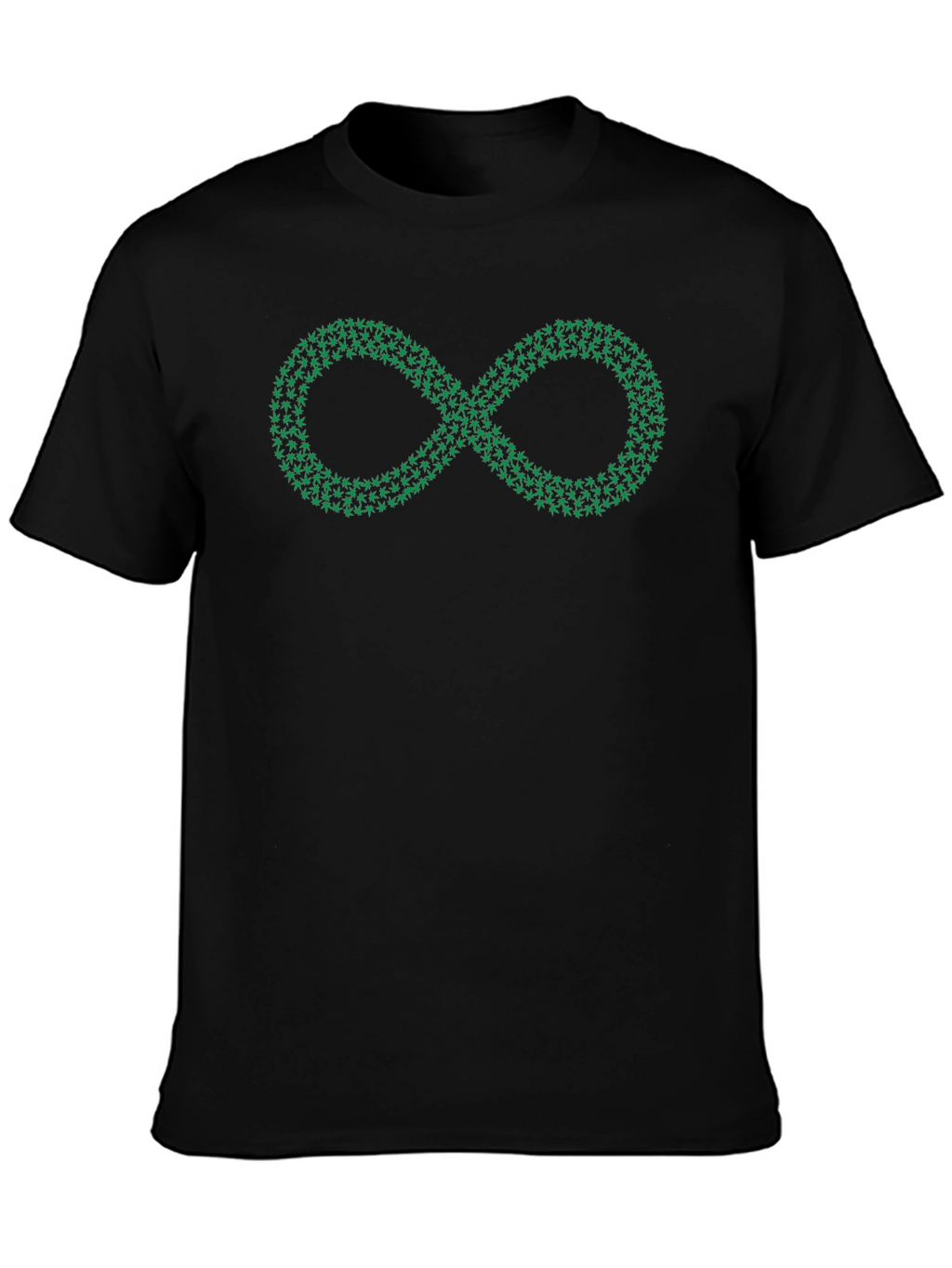 Infinity Leaf Graphic Black T-Shirt
