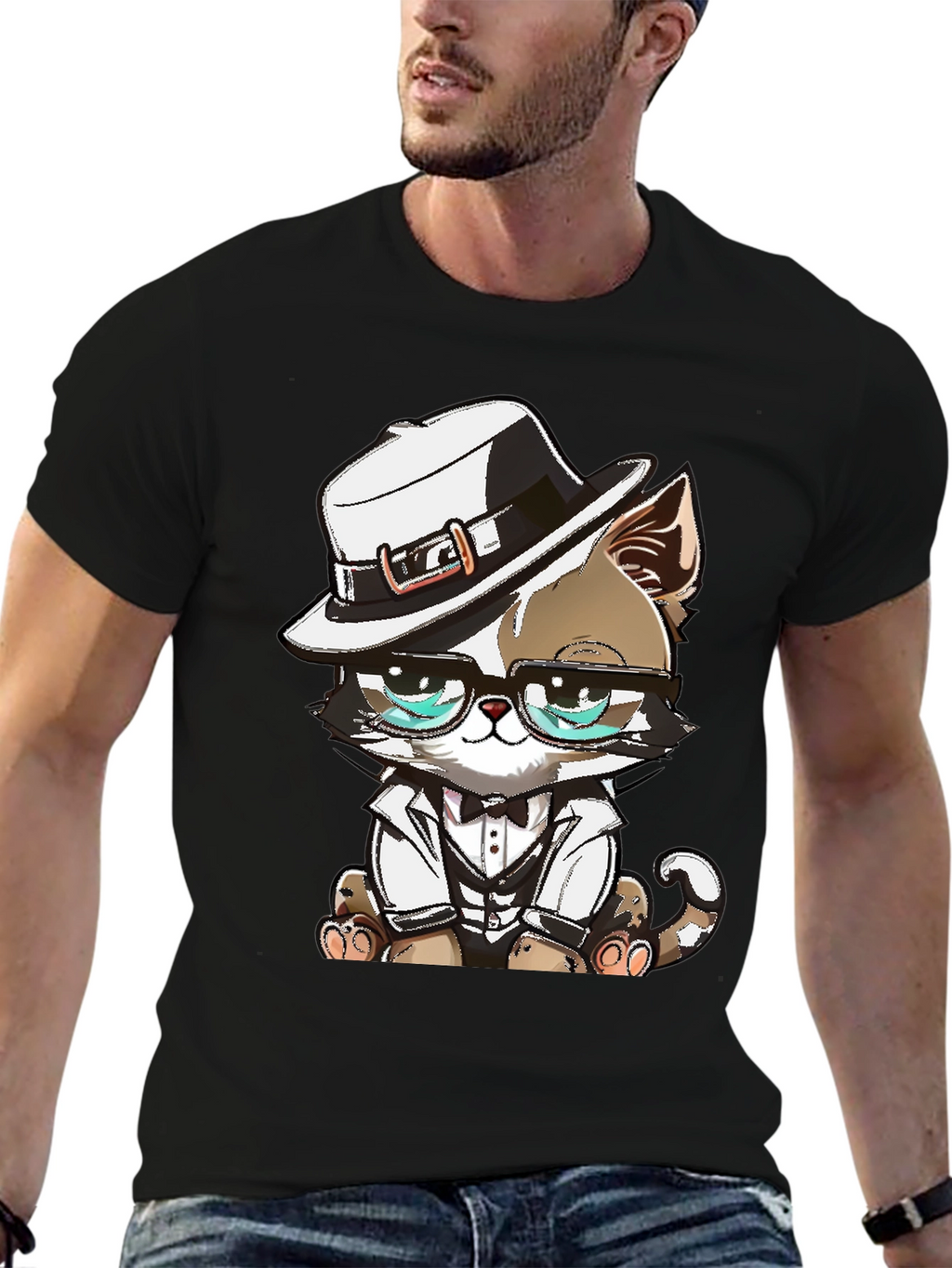 Cool Cat Graphic Tee - The Feline Boss!