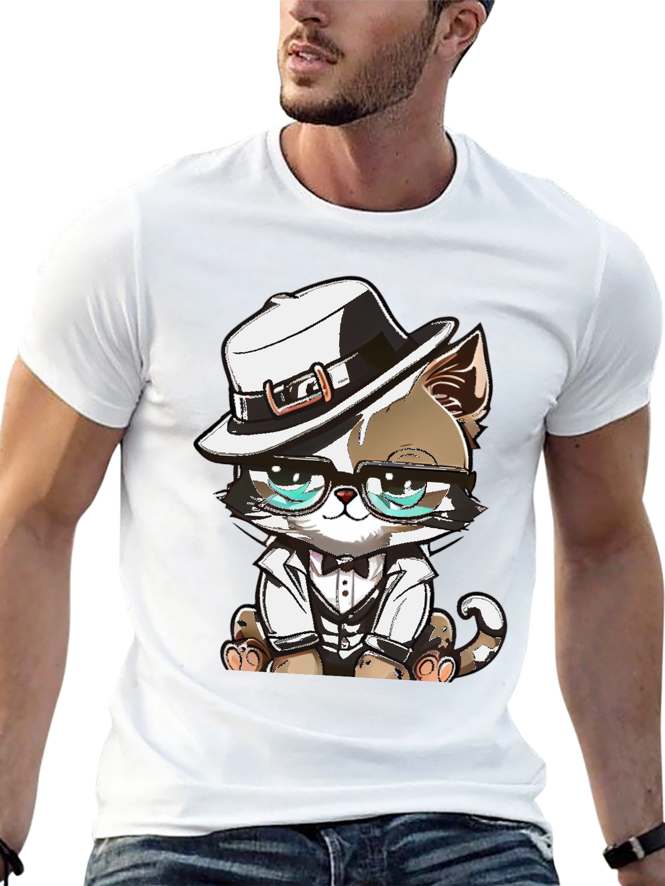 Cool Cat Graphic Tee - The Feline Boss!