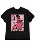 Cute Red Panda & Cherry Blossoms Graphic Tee