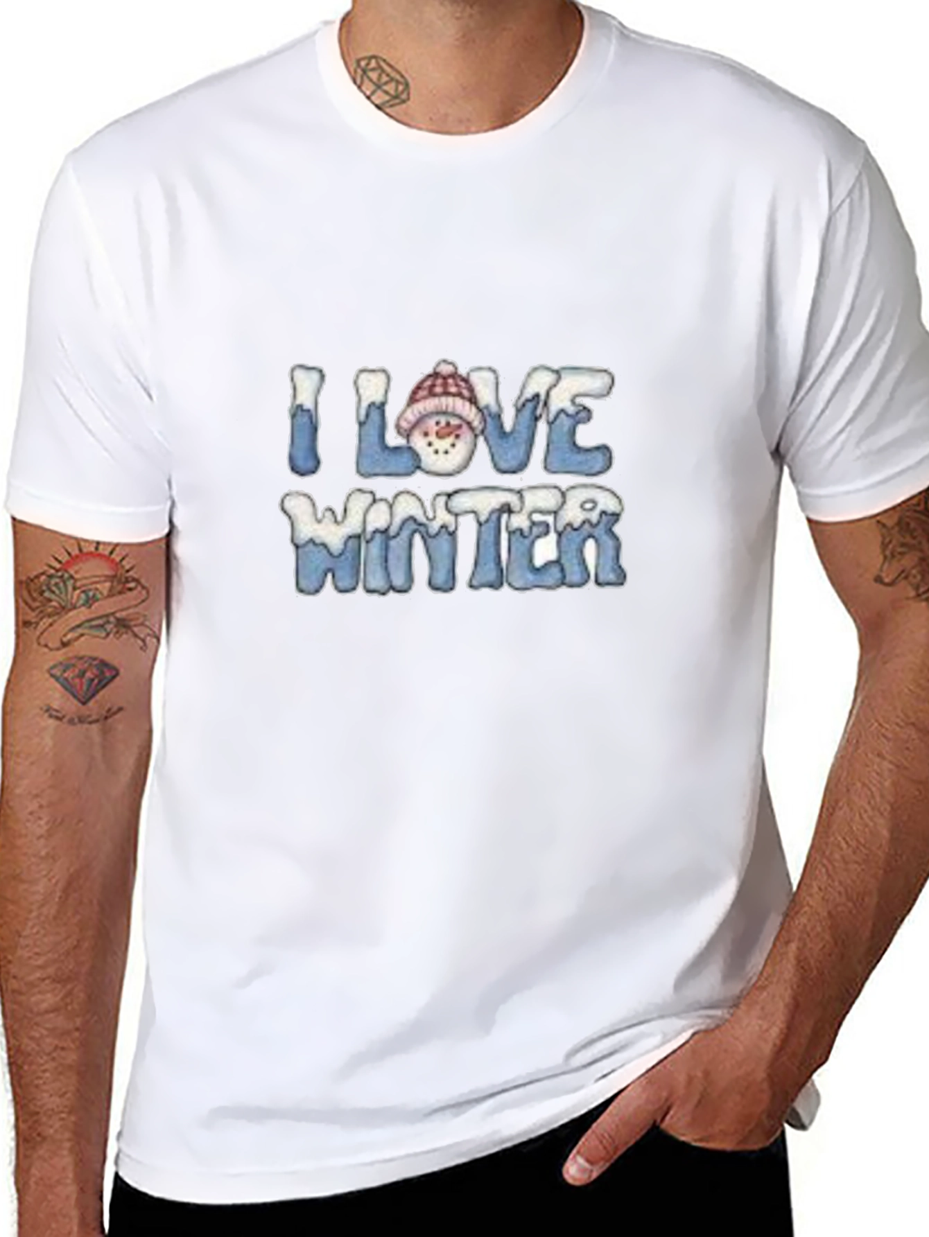 I Love Winter Graphic Tee - Black