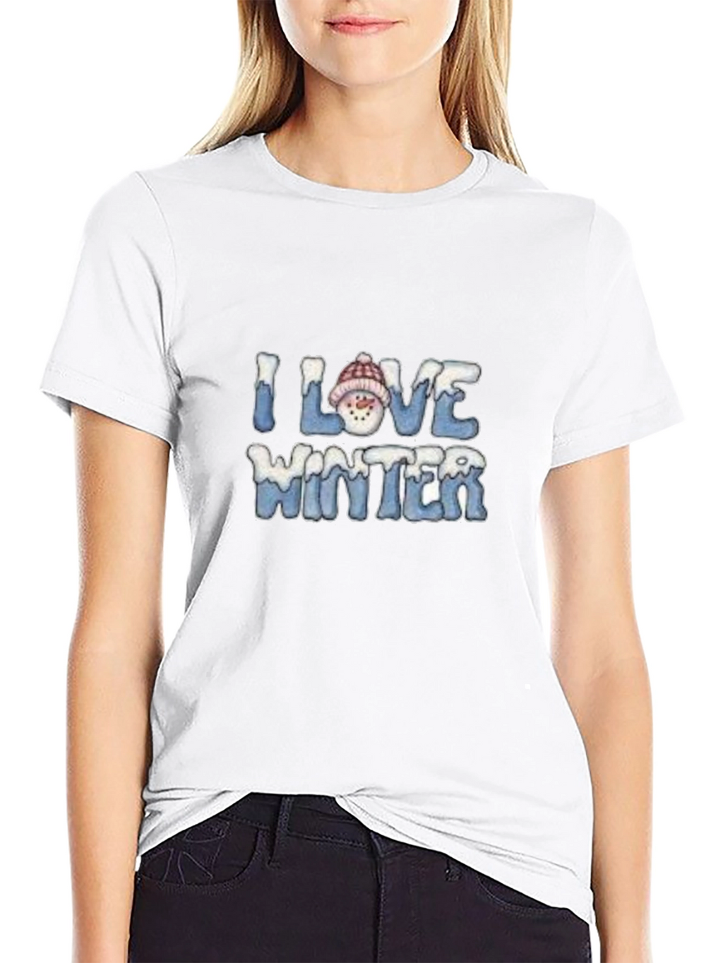 I Love Winter Graphic Tee - Black