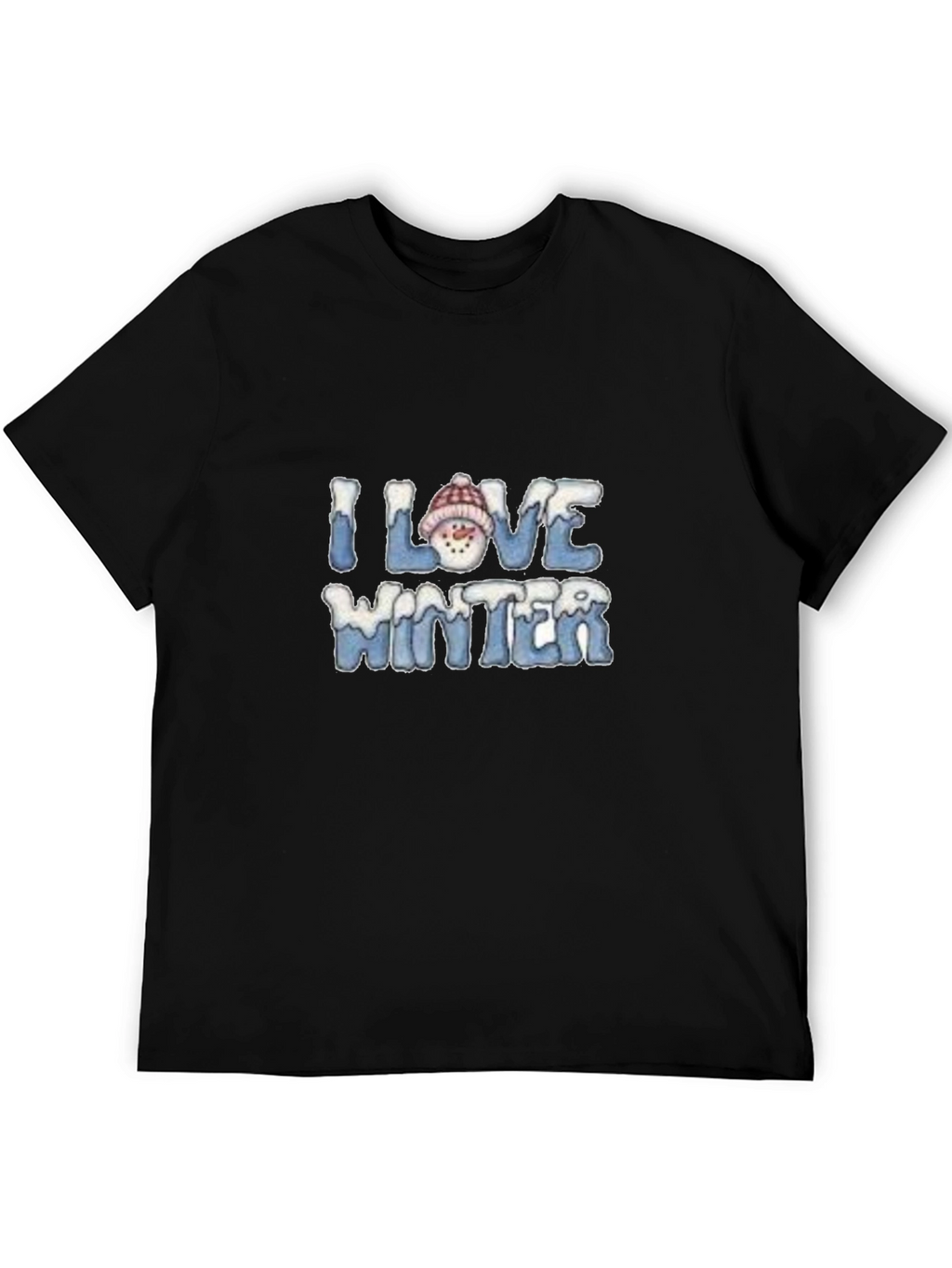 I Love Winter Graphic Tee - Black