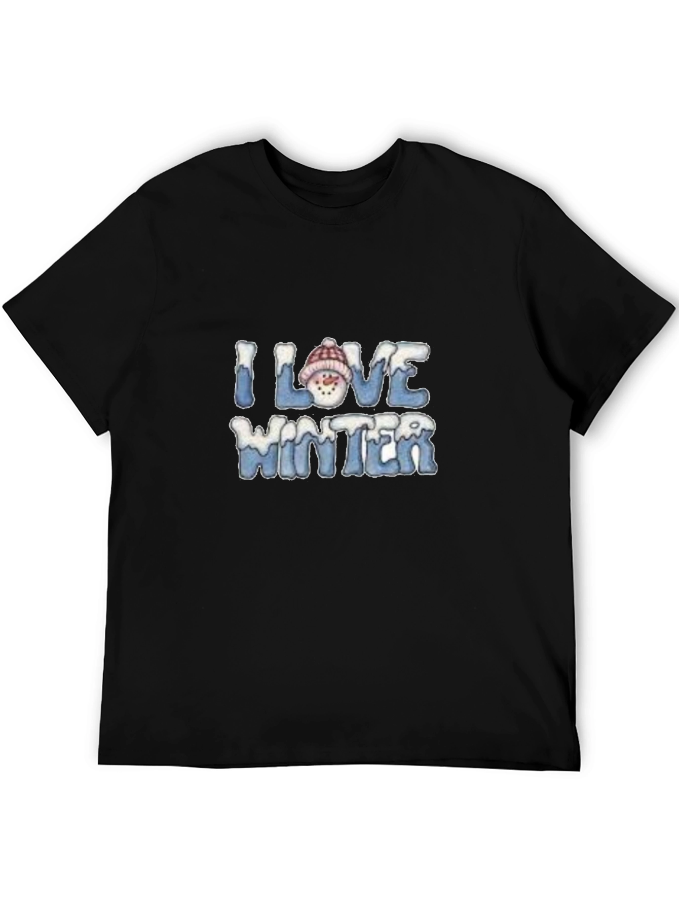 I Love Winter Graphic Tee - Black