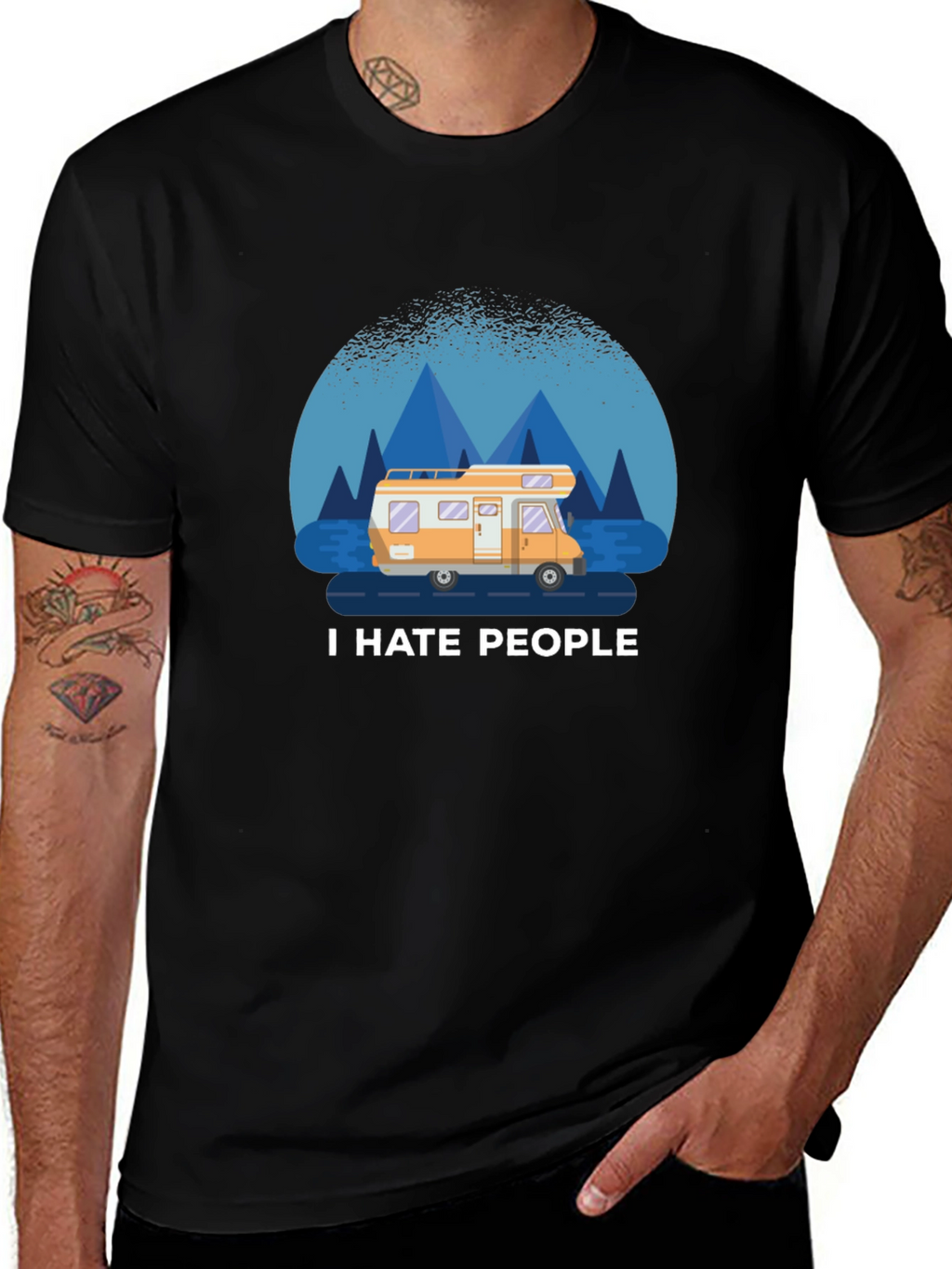I Hate People T-Shirt - Camper Van Design