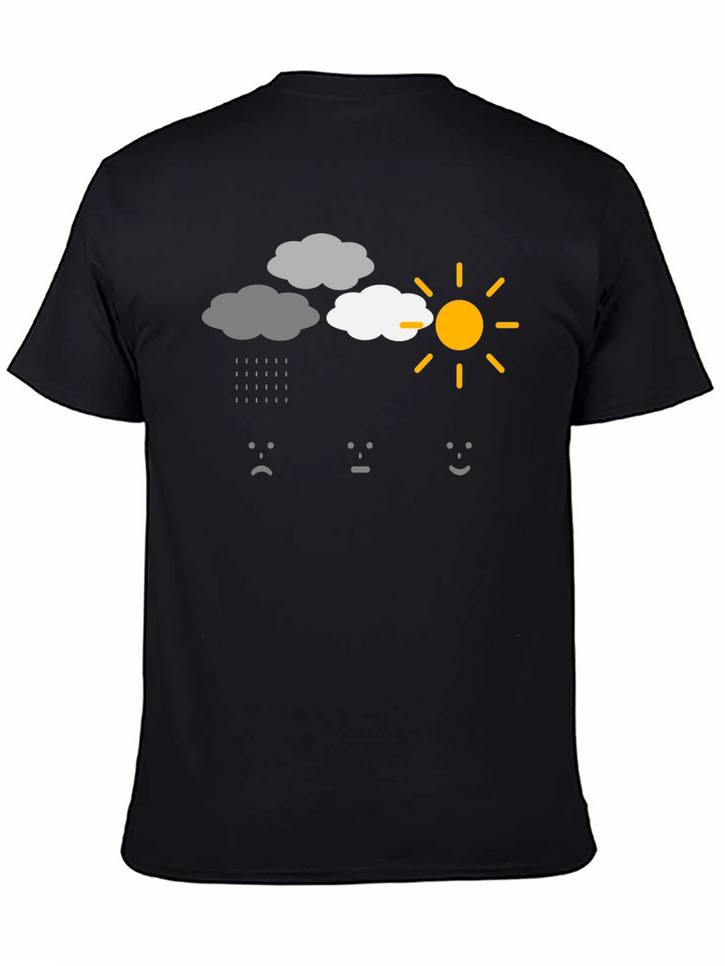 Weather Mood Graphic T-Shirt - Black Cotton Tee