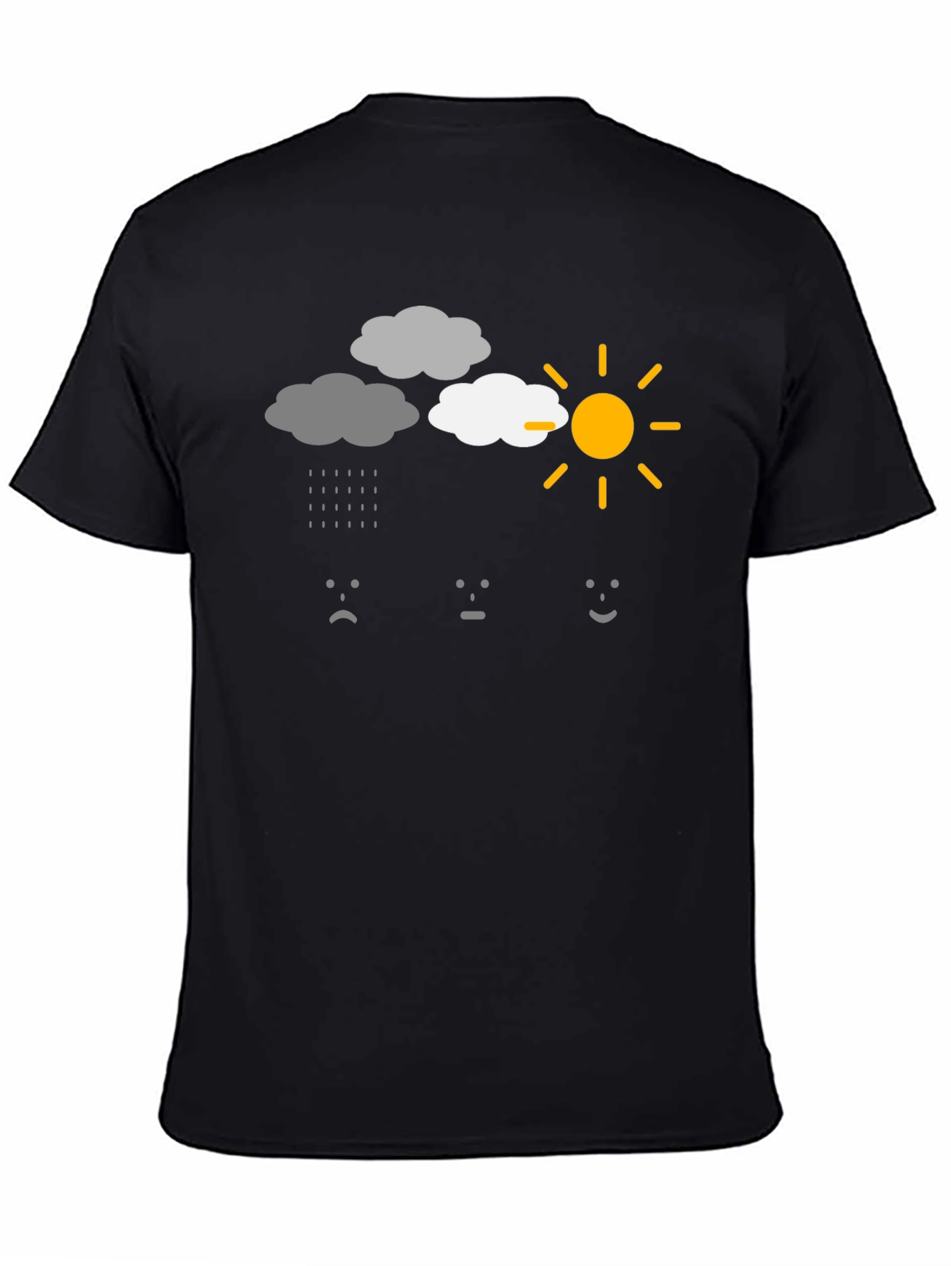 Weather Mood Graphic T-Shirt - Black Cotton Tee