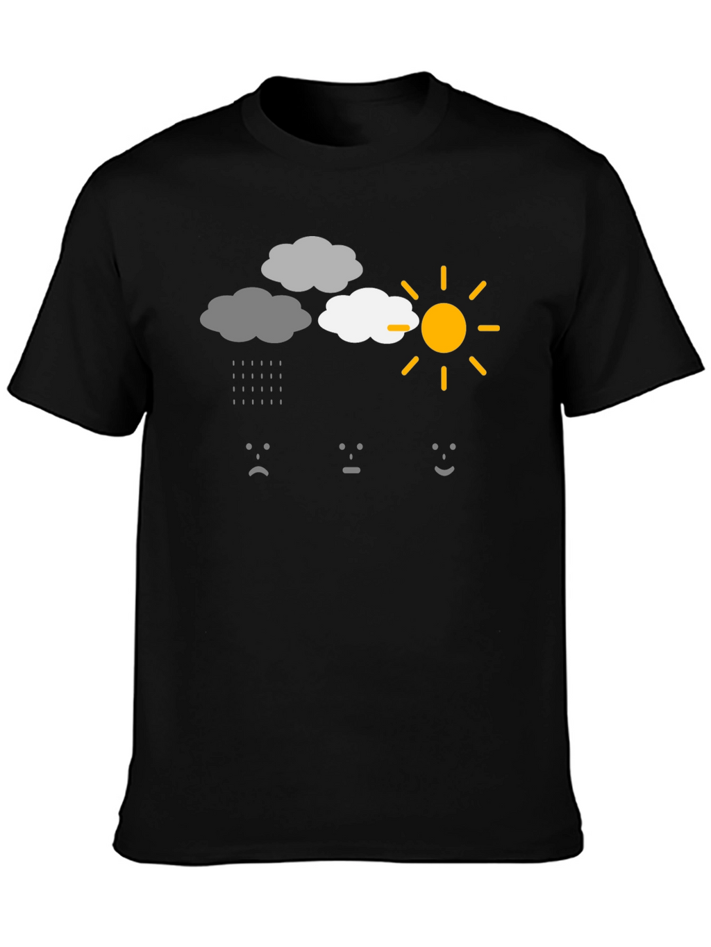 Weather Mood Graphic T-Shirt - Black Cotton Tee