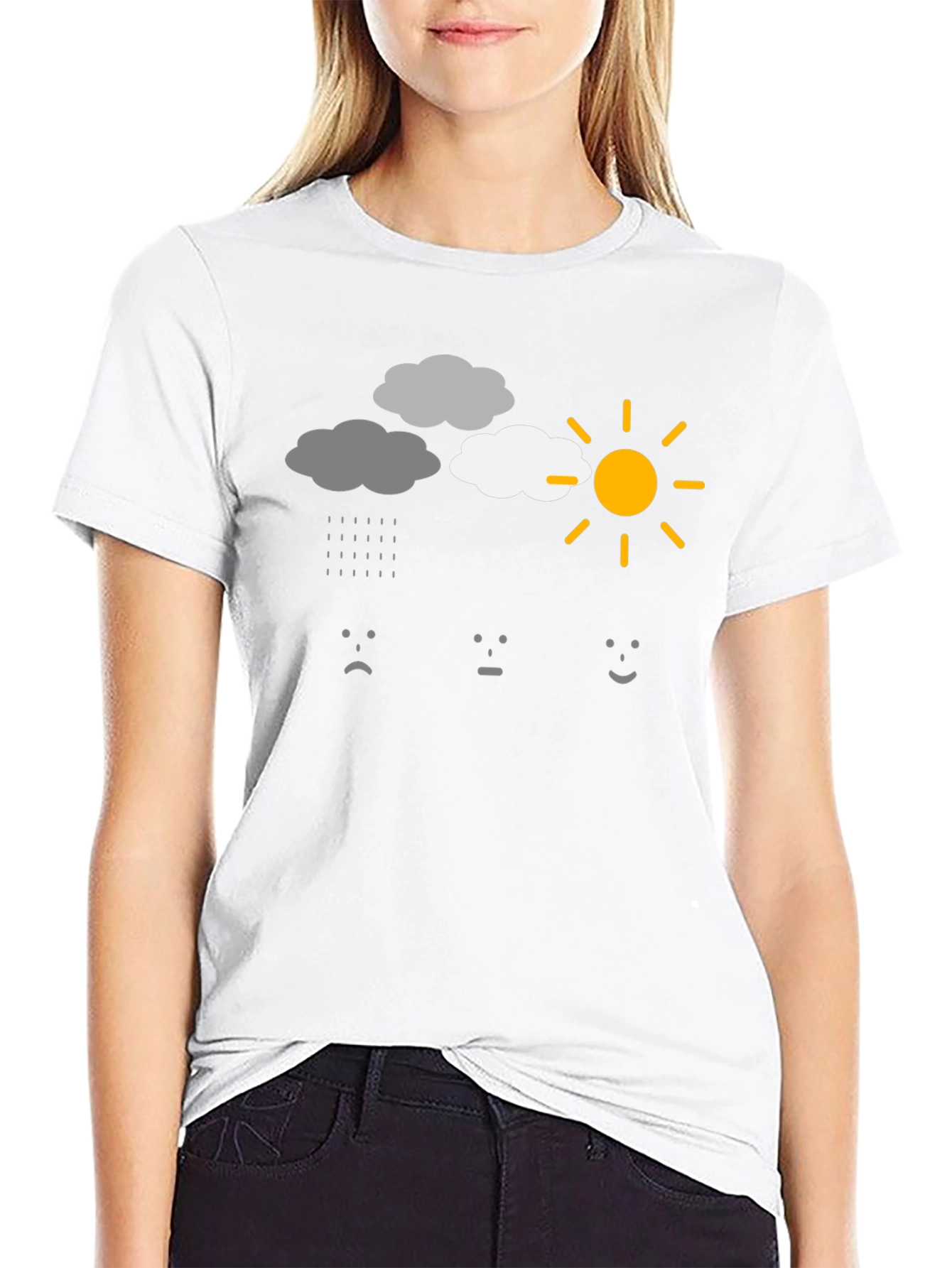 Weather Mood Graphic T-Shirt - Black Cotton Tee