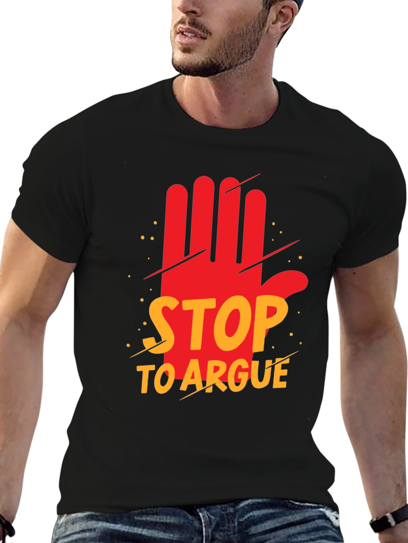 Stop to Argue Graphic Tee - Black