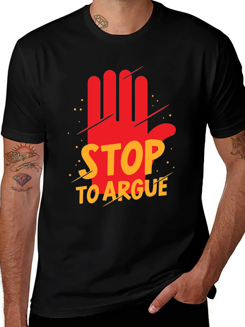 Stop to Argue Graphic Tee - Black