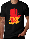 Stop to Argue Graphic Tee - Black