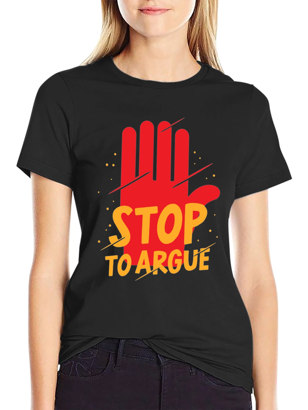 Stop to Argue Graphic Tee - Black