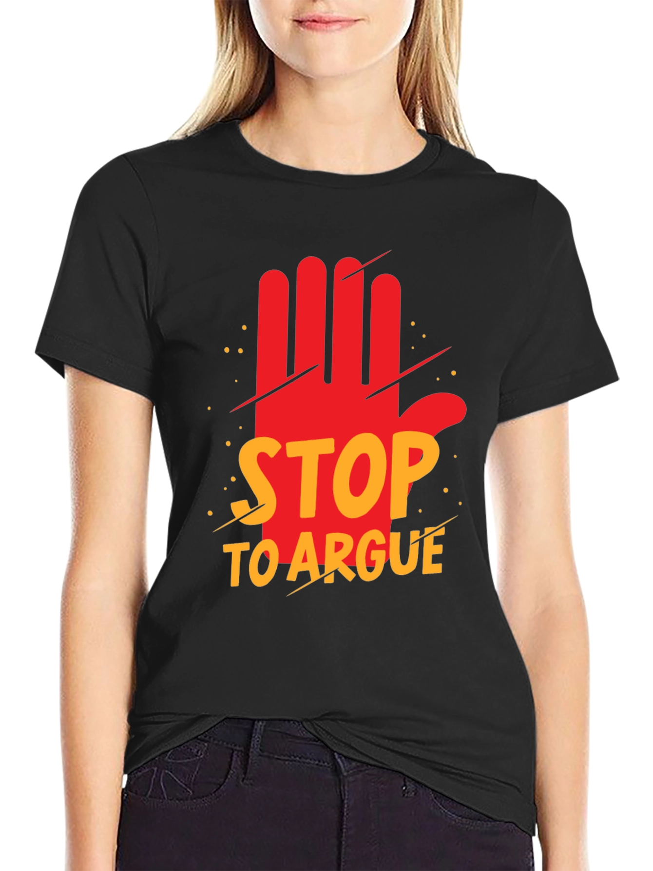 Stop to Argue Graphic Tee - Black