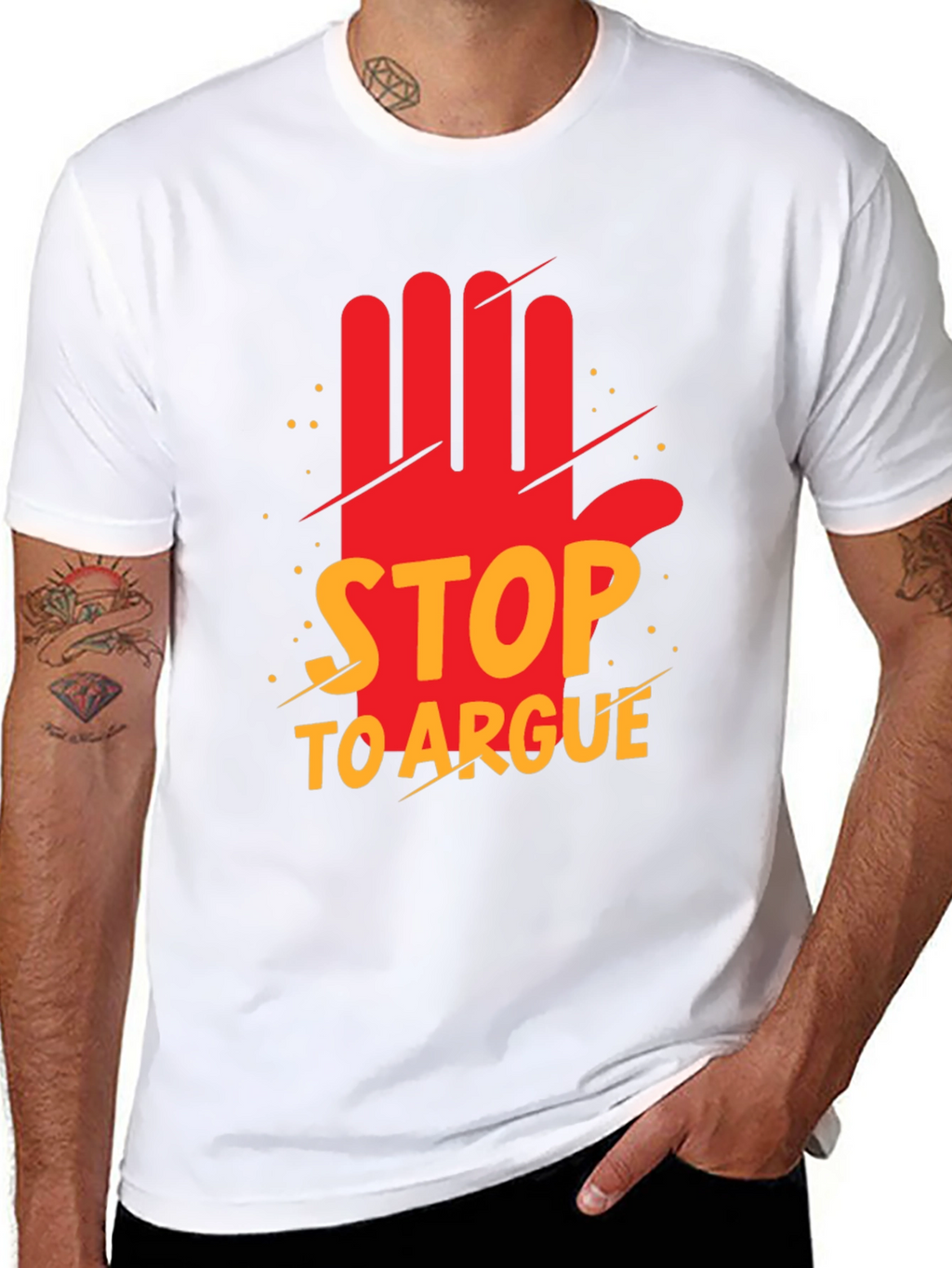 Stop to Argue Graphic Tee - Black