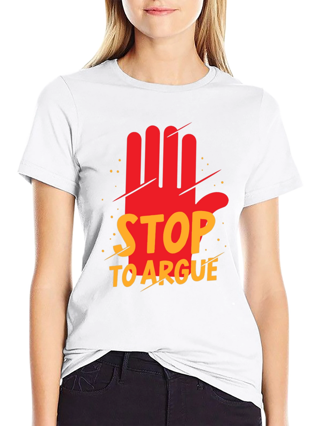 Stop to Argue Graphic Tee - Black