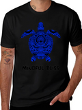 Mindful Bliss Sea Turtle Graphic Tee - Black