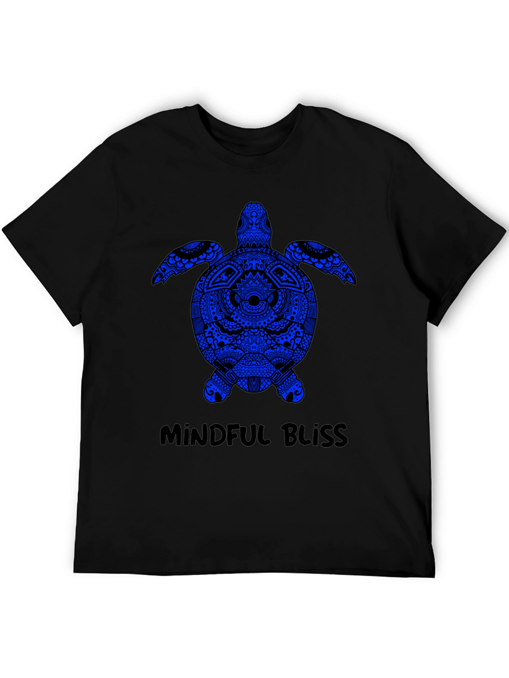 Mindful Bliss Sea Turtle Graphic Tee - Black