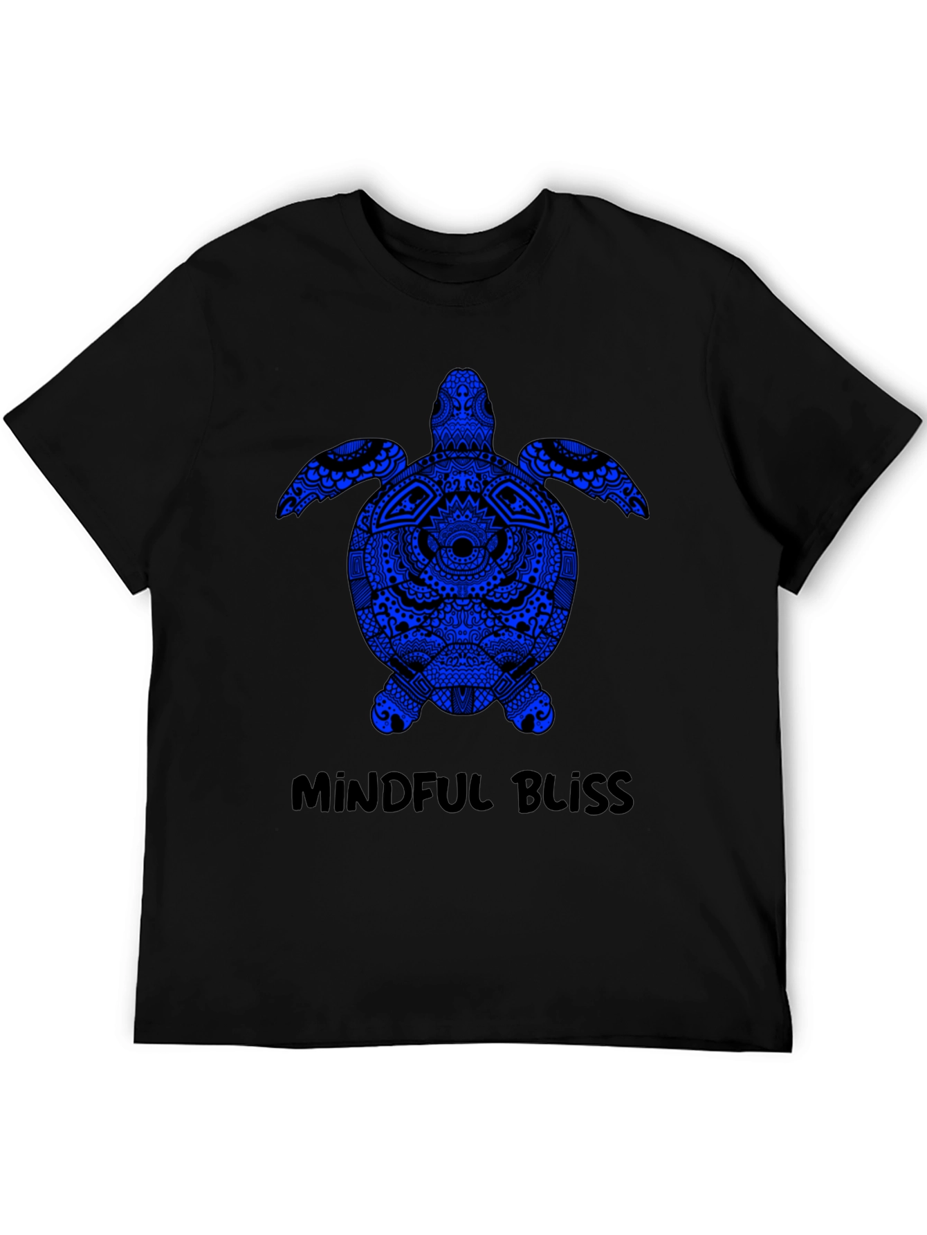 Mindful Bliss Sea Turtle Graphic Tee - Black