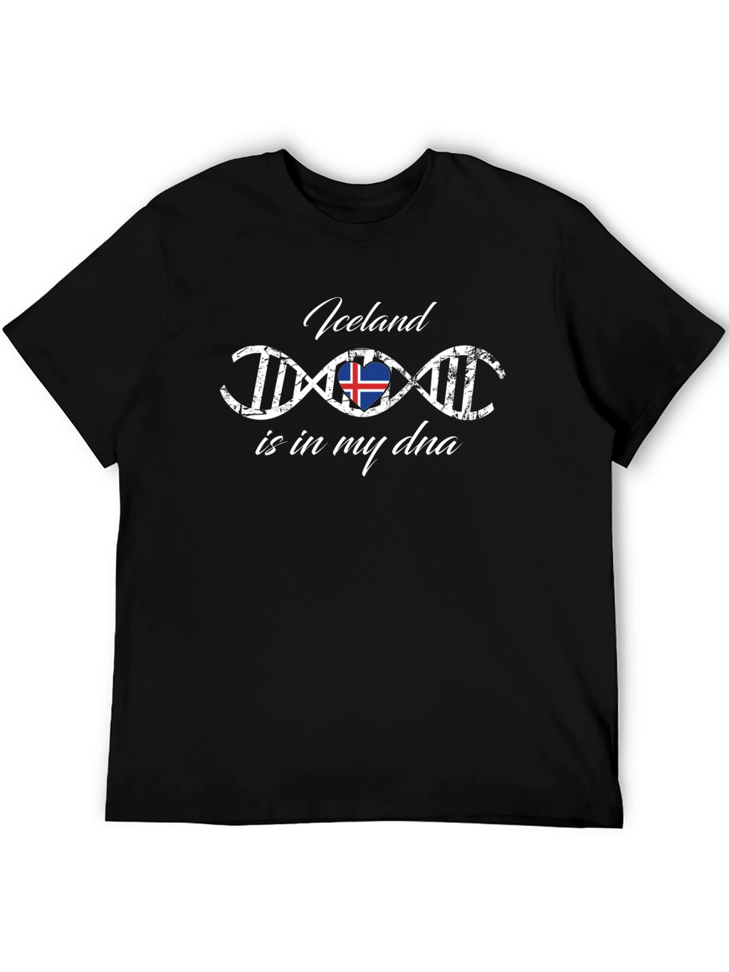 Iceland DNA T-Shirt - Black Crew Neck
