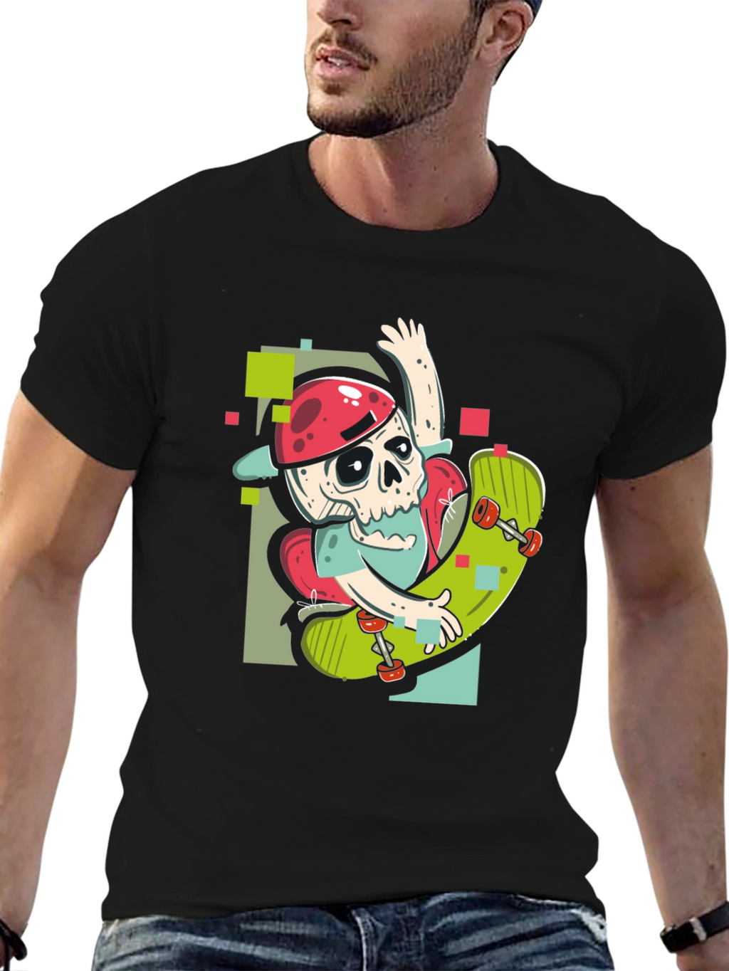Skateboarding Skeleton Graphic Tee