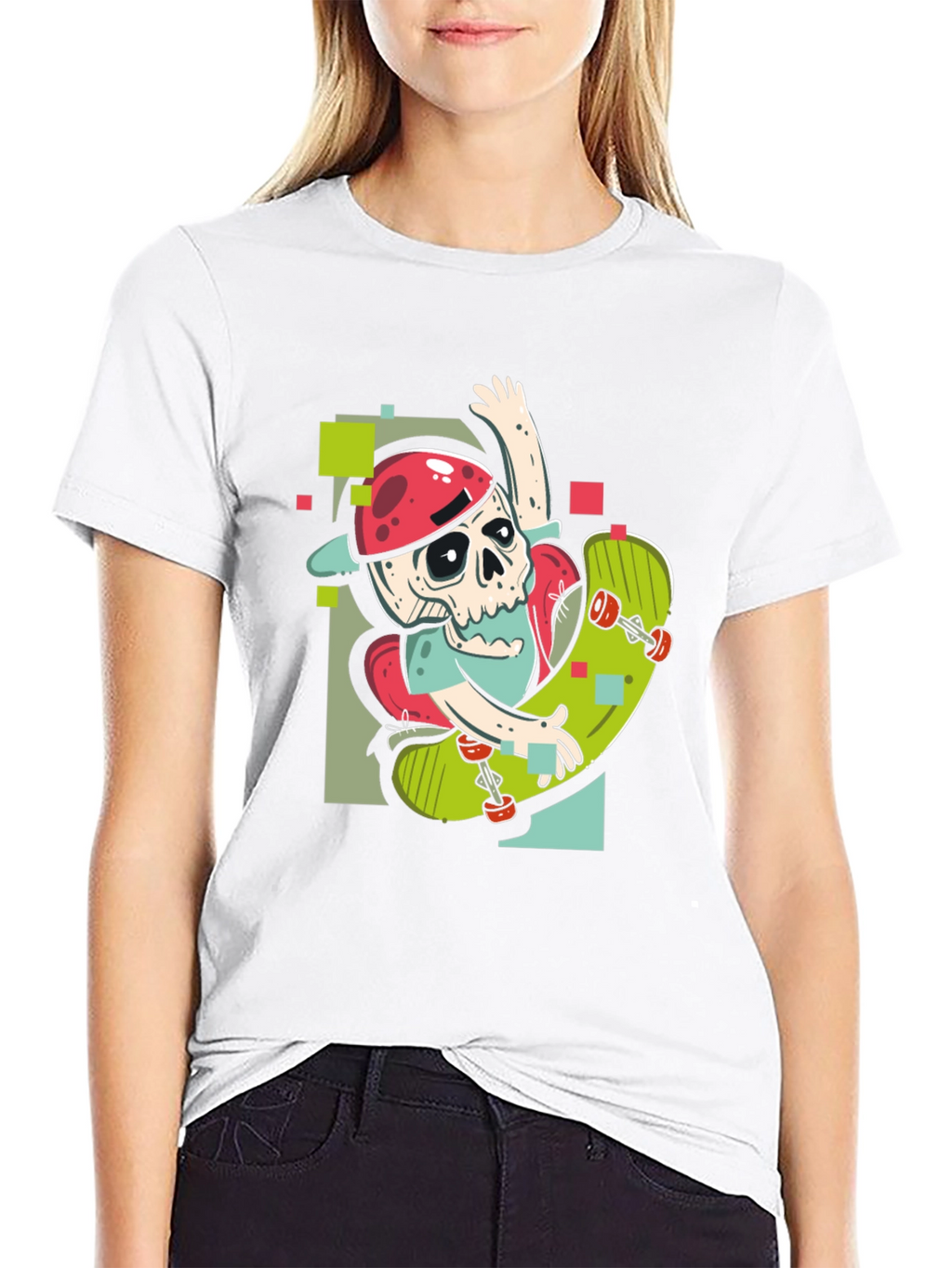 Skateboarding Skeleton Graphic Tee