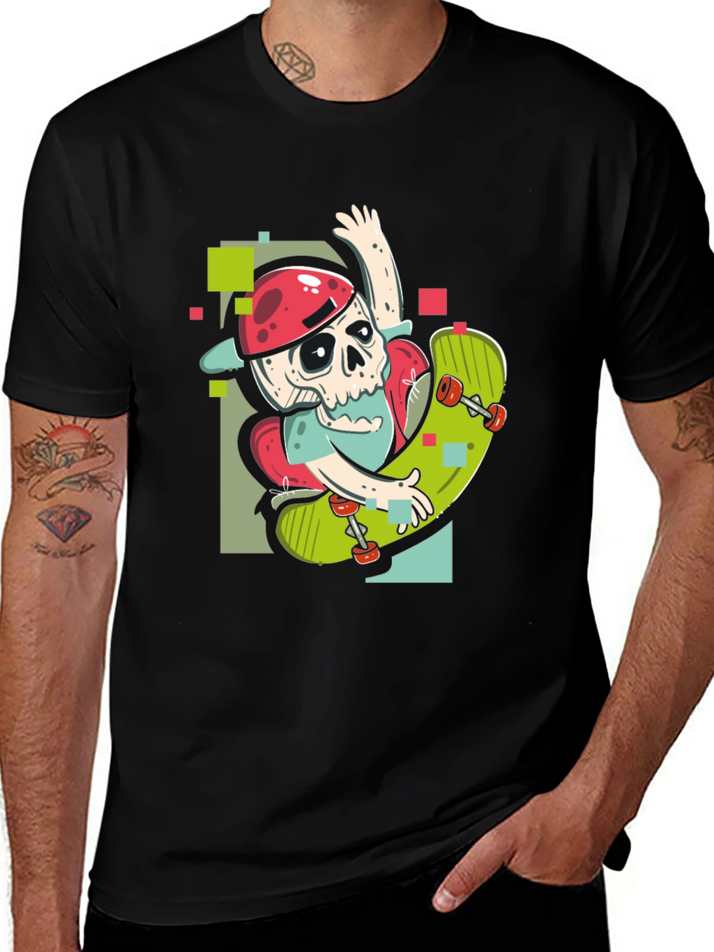 Skateboarding Skeleton Graphic Tee