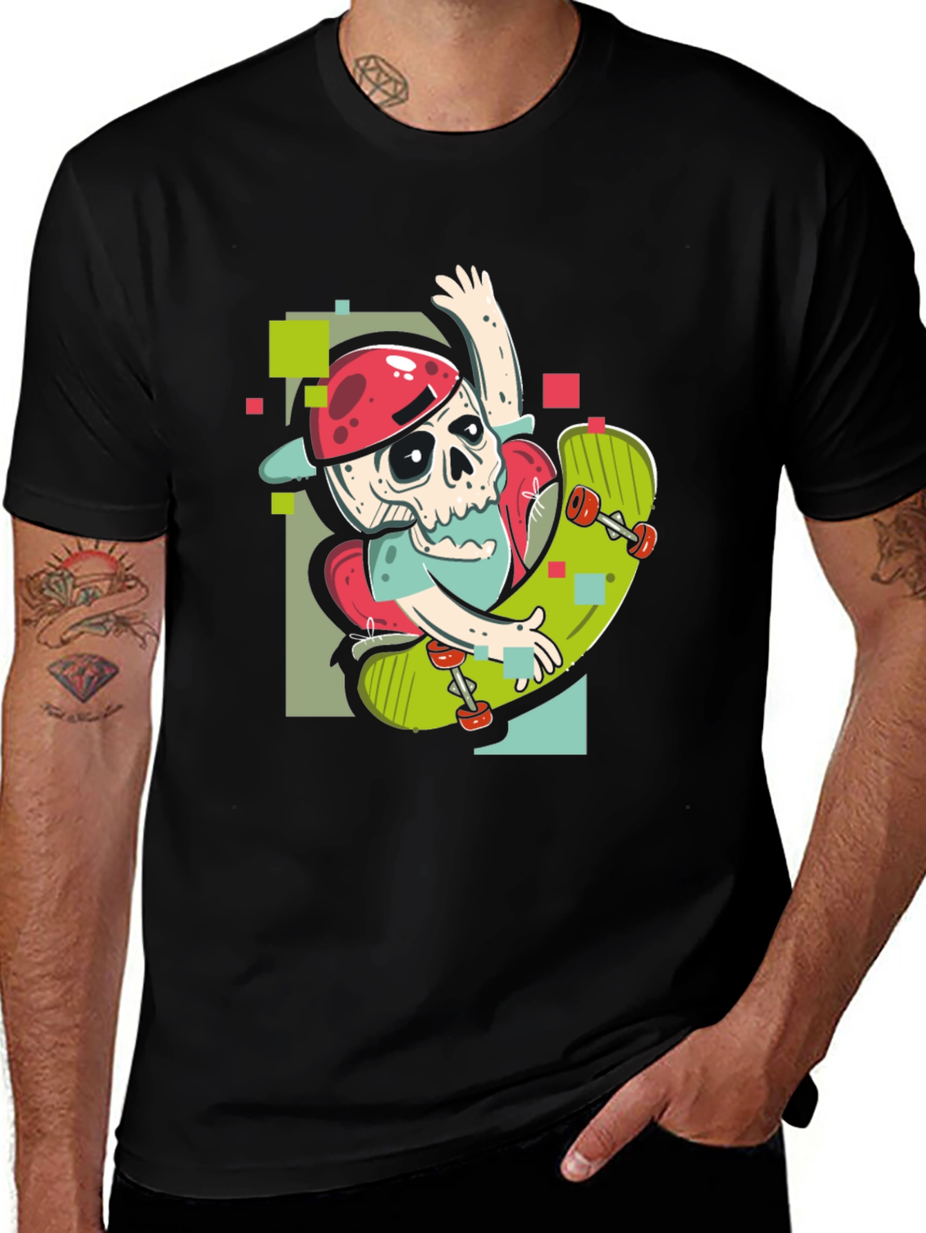 Skateboarding Skeleton Graphic Tee