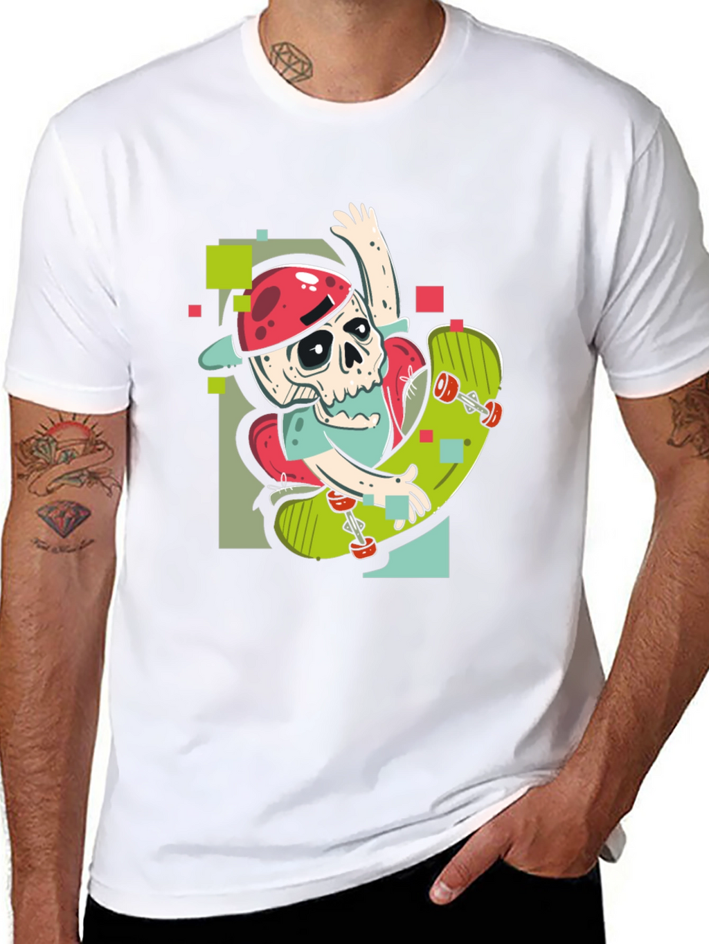Skateboarding Skeleton Graphic Tee