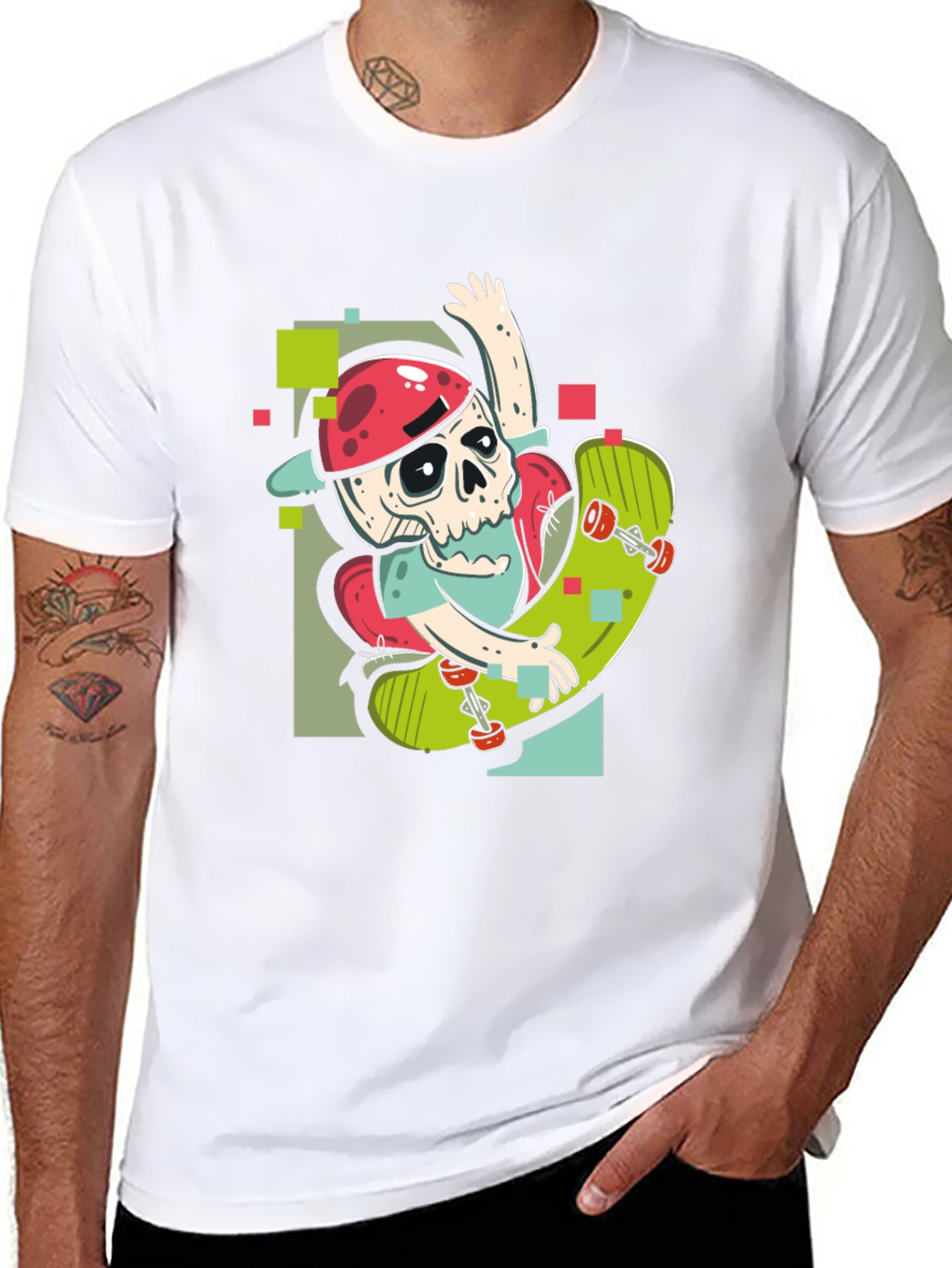 Skateboarding Skeleton Graphic Tee