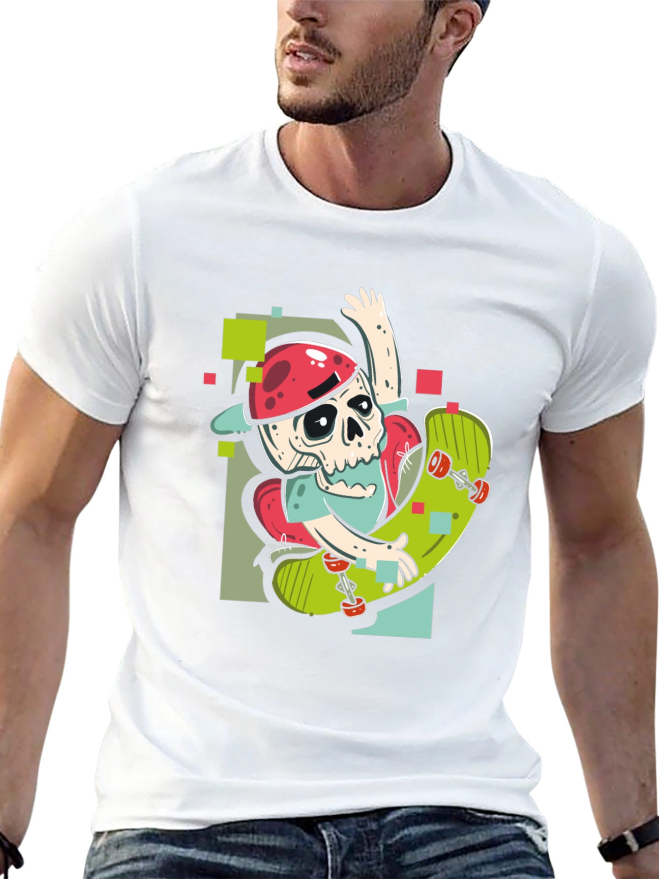 Skateboarding Skeleton Graphic Tee