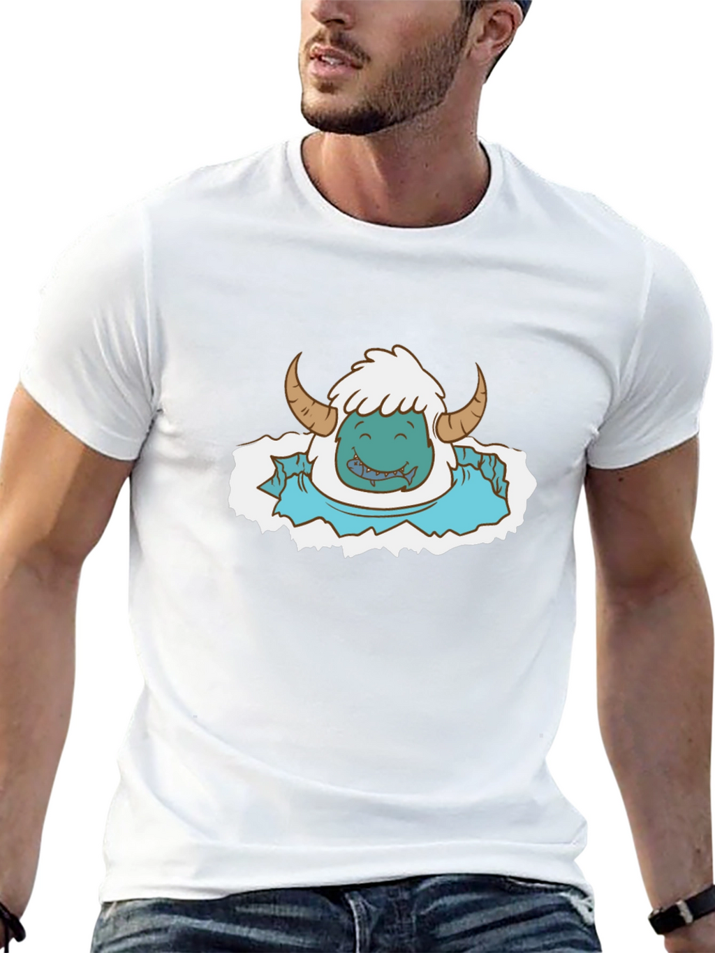 Monster Cartoon Graphic Print Tee