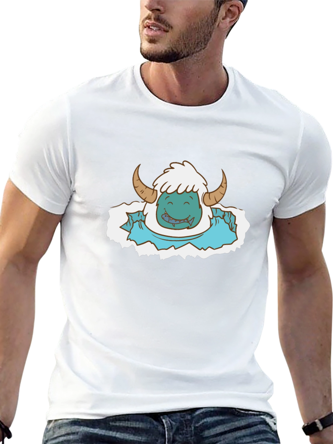 Monster Cartoon Graphic Print Tee