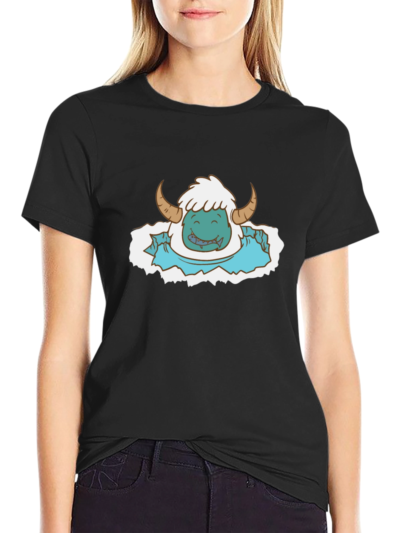 Monster Cartoon Graphic Print Tee