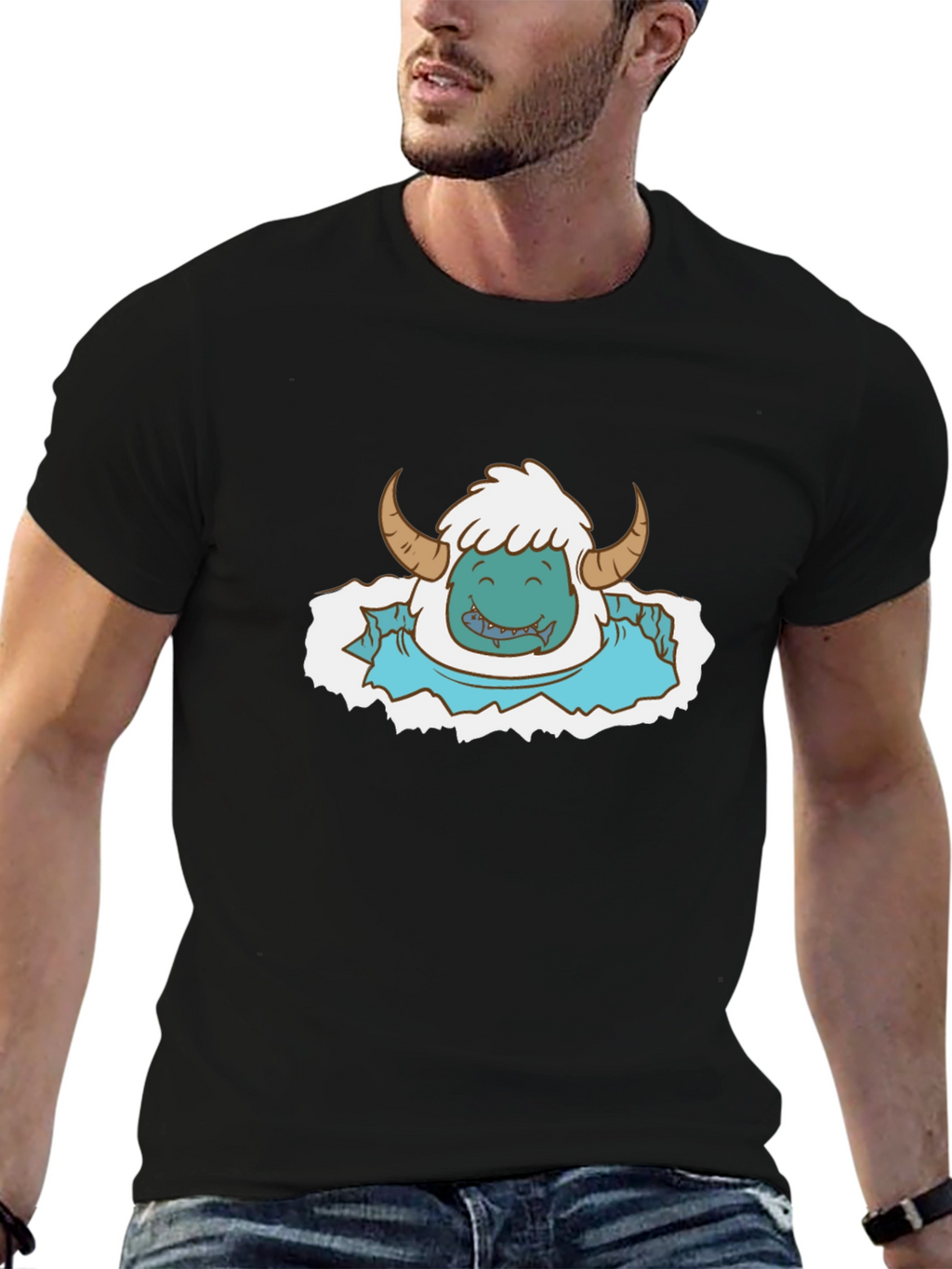 Monster Cartoon Graphic Print Tee
