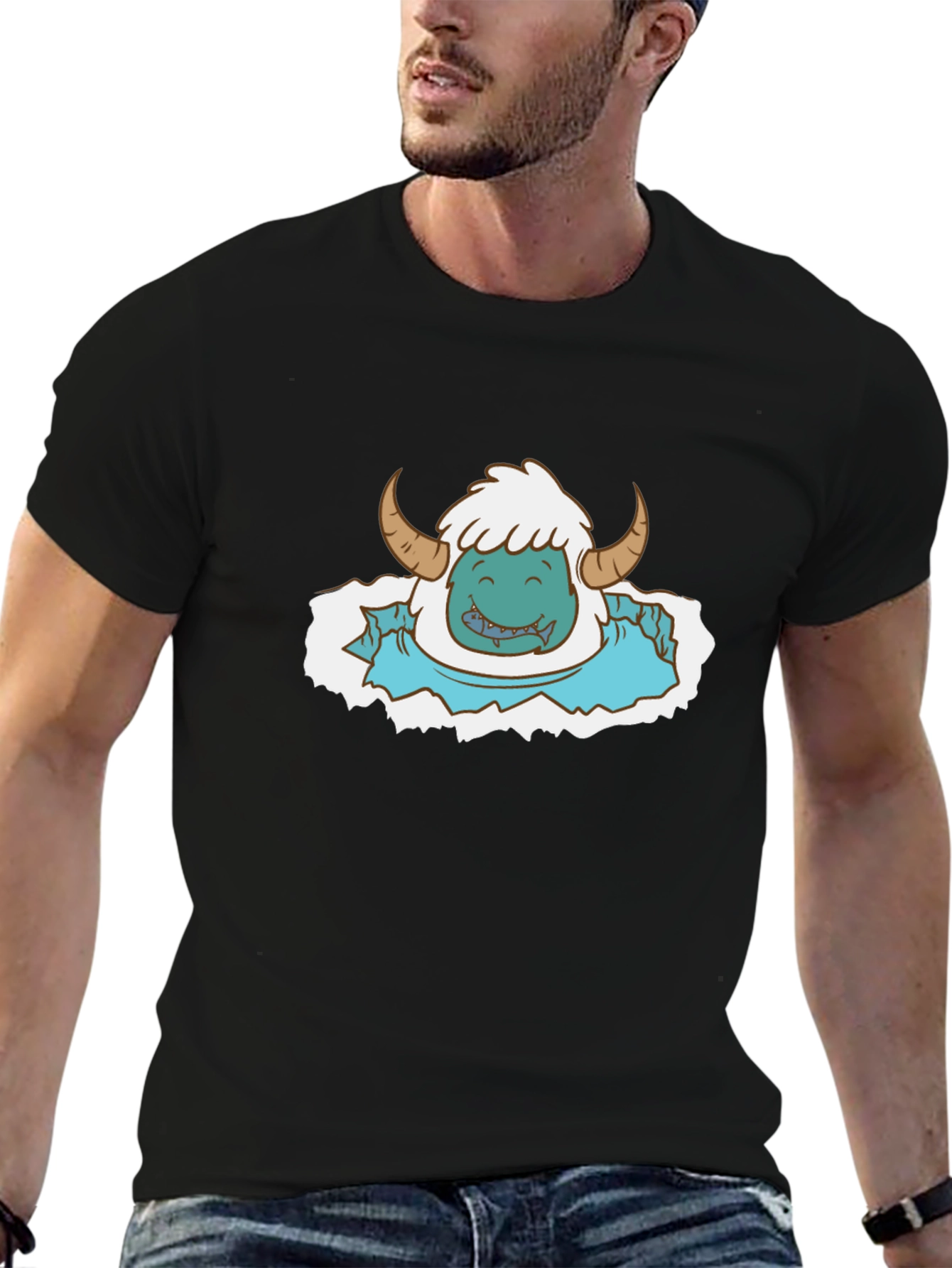 Monster Cartoon Graphic Print Tee