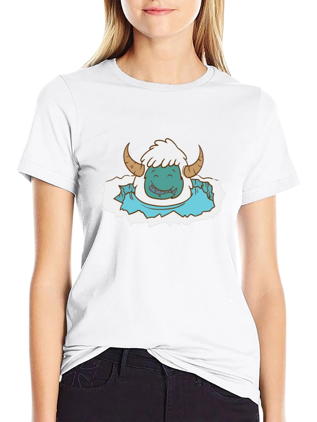 Monster Cartoon Graphic Print Tee