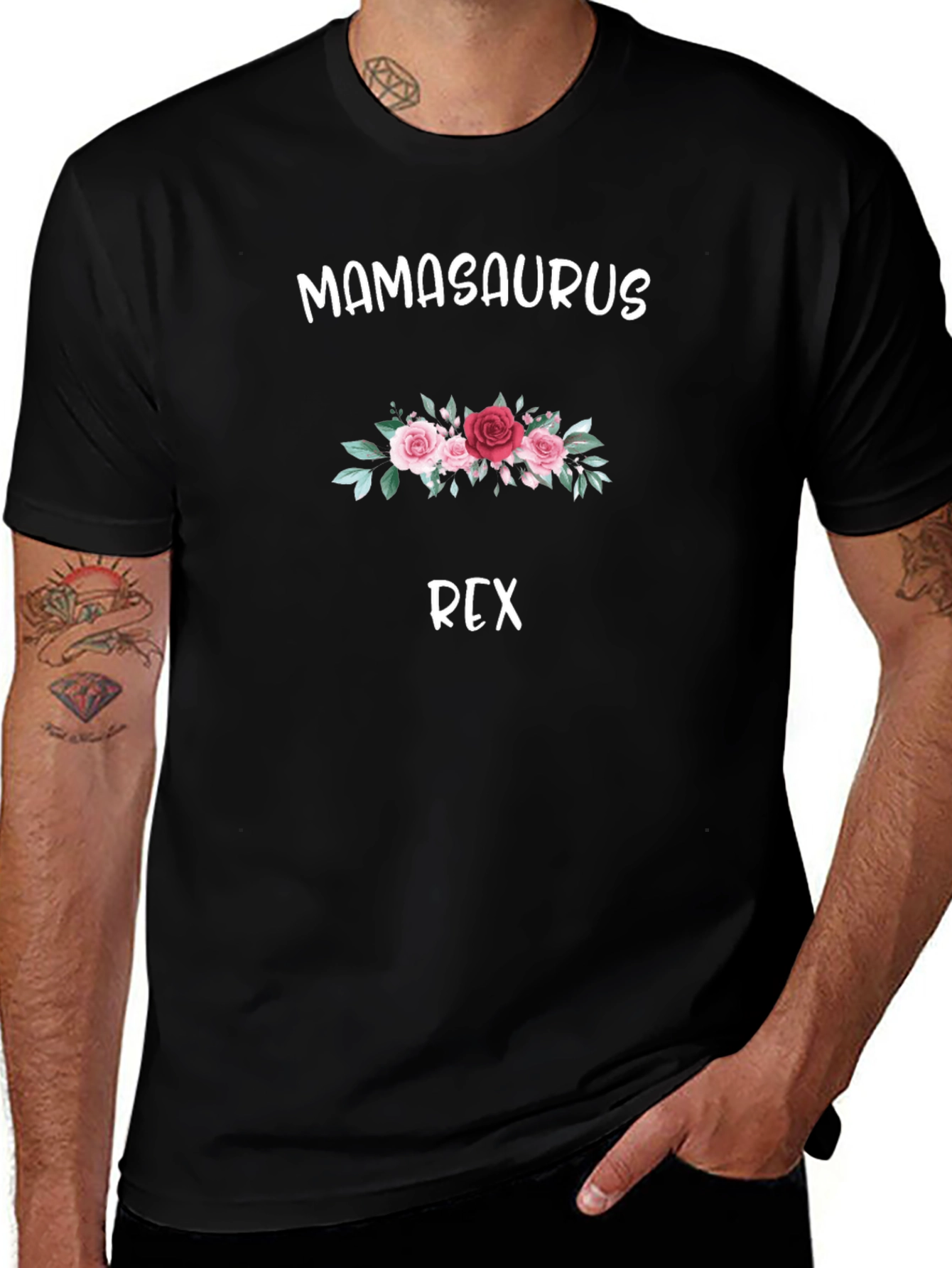 Mamasaurus Rex Graphic Tee - Floral Dinosaur Mama T-Shirt