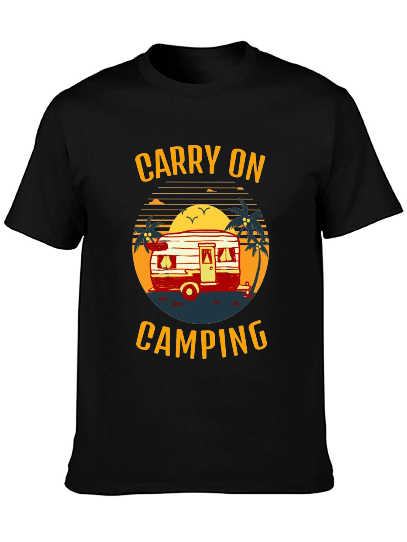 Carry On Camping Graphic Tee - Retro Camper Design