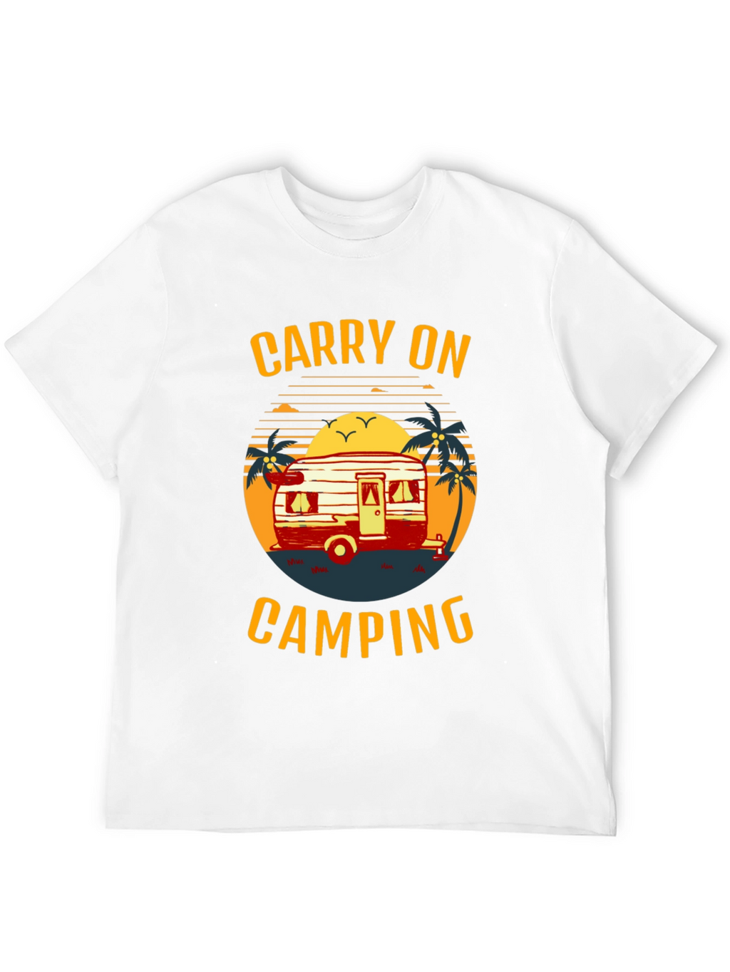 Carry On Camping Graphic Tee - Retro Camper Design