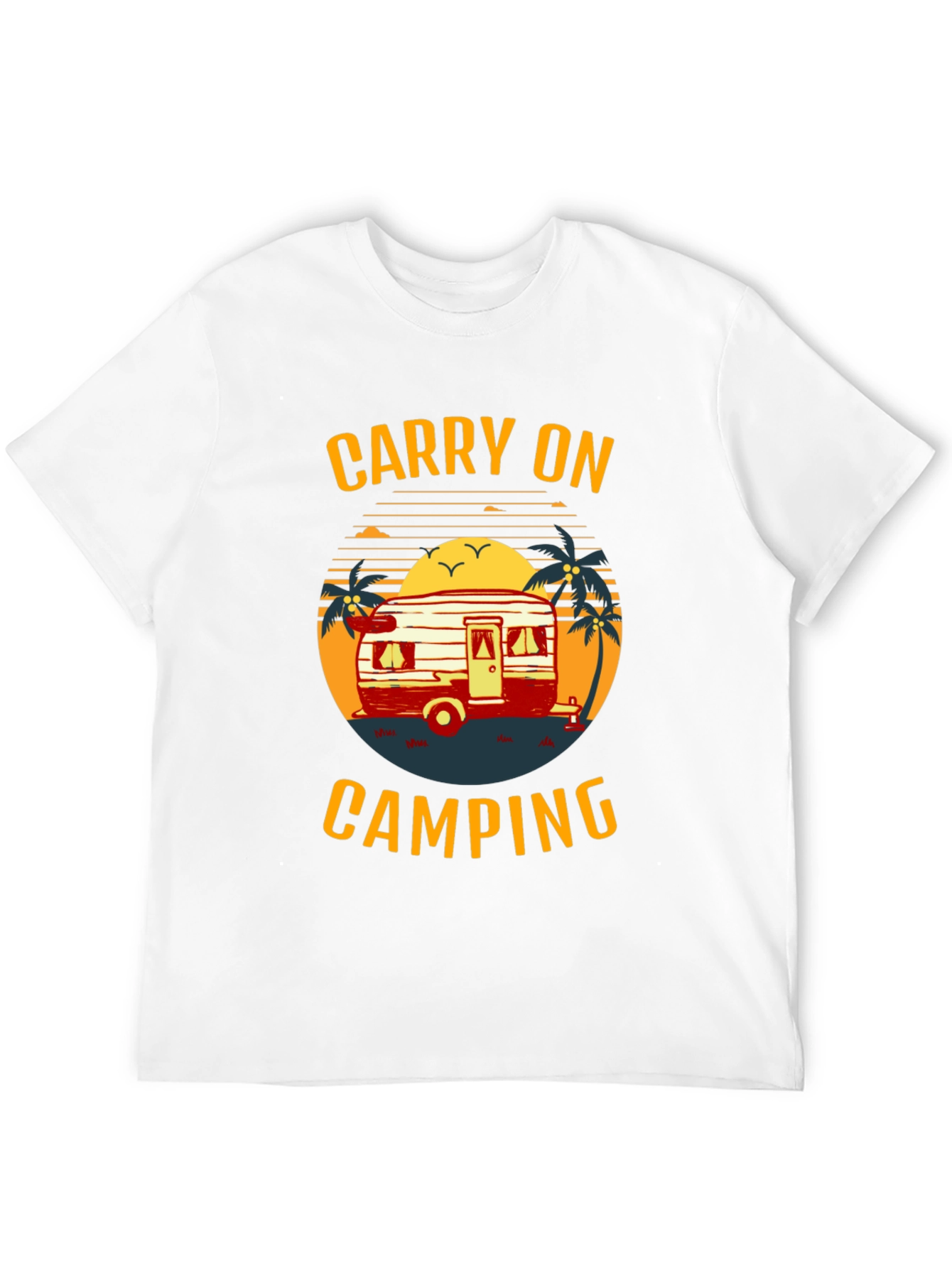 Carry On Camping Graphic Tee - Retro Camper Design