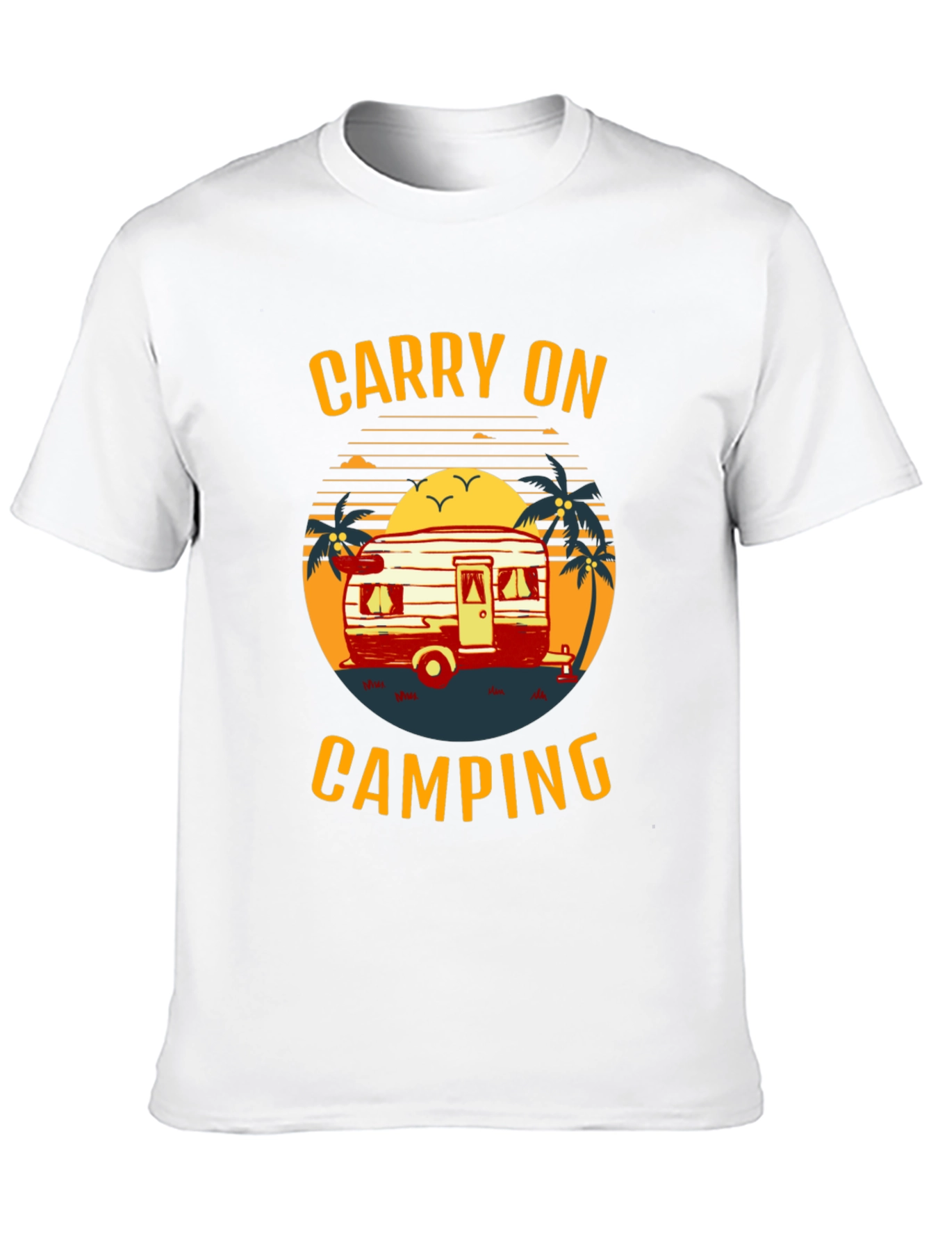 Carry On Camping Graphic Tee - Retro Camper Design