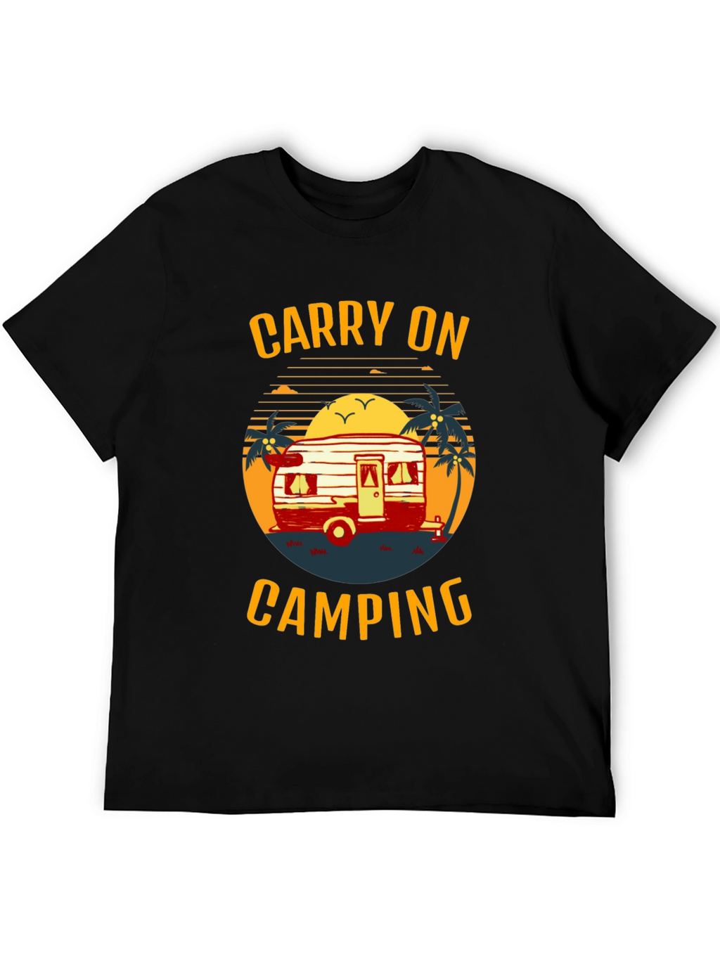 Carry On Camping Graphic Tee - Retro Camper Design
