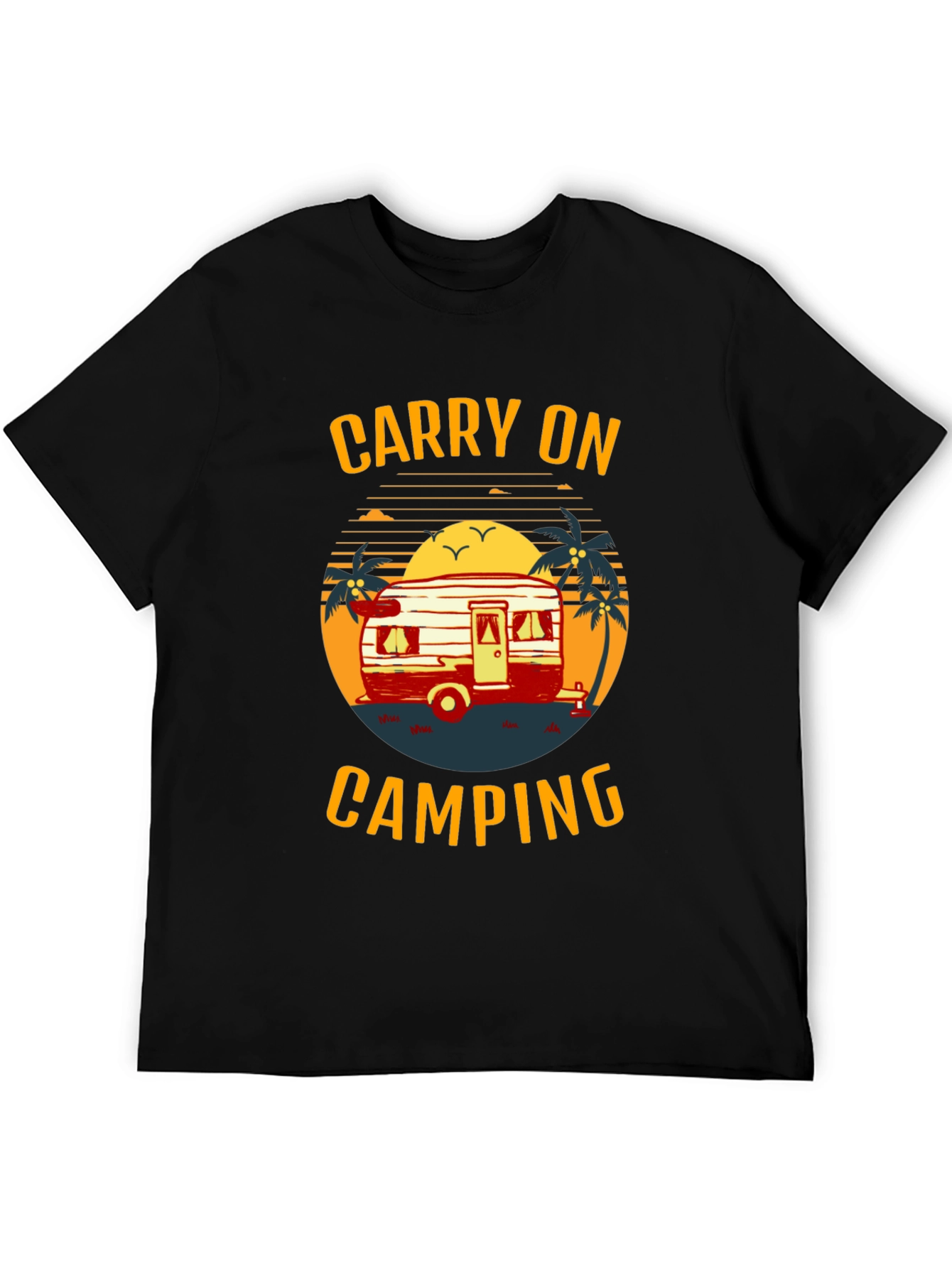 Carry On Camping Graphic Tee - Retro Camper Design