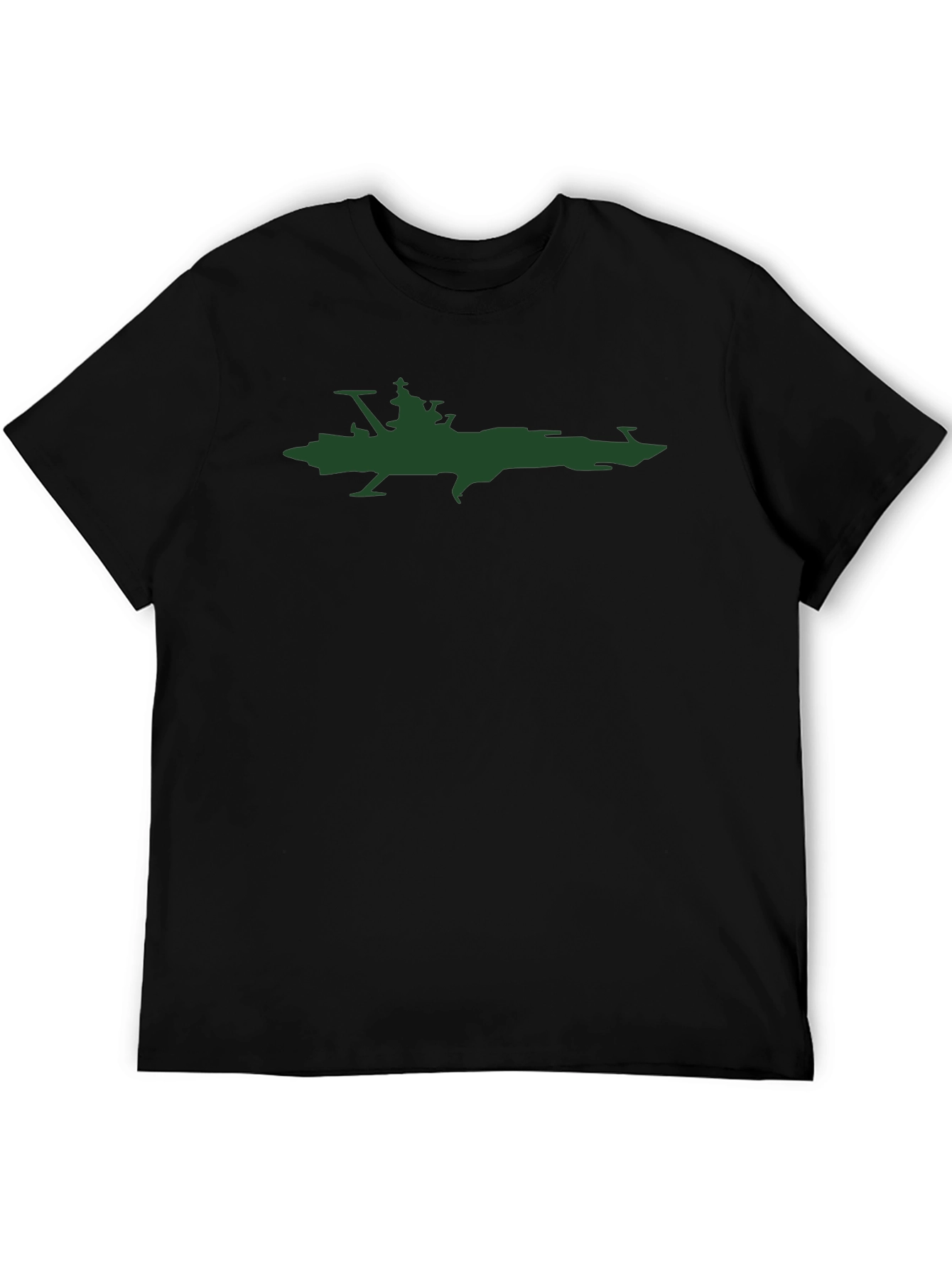 Sci-Fi Spaceship Graphic Tee - Black
