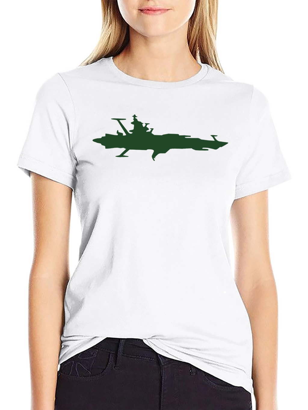 Sci-Fi Spaceship Graphic Tee - Black