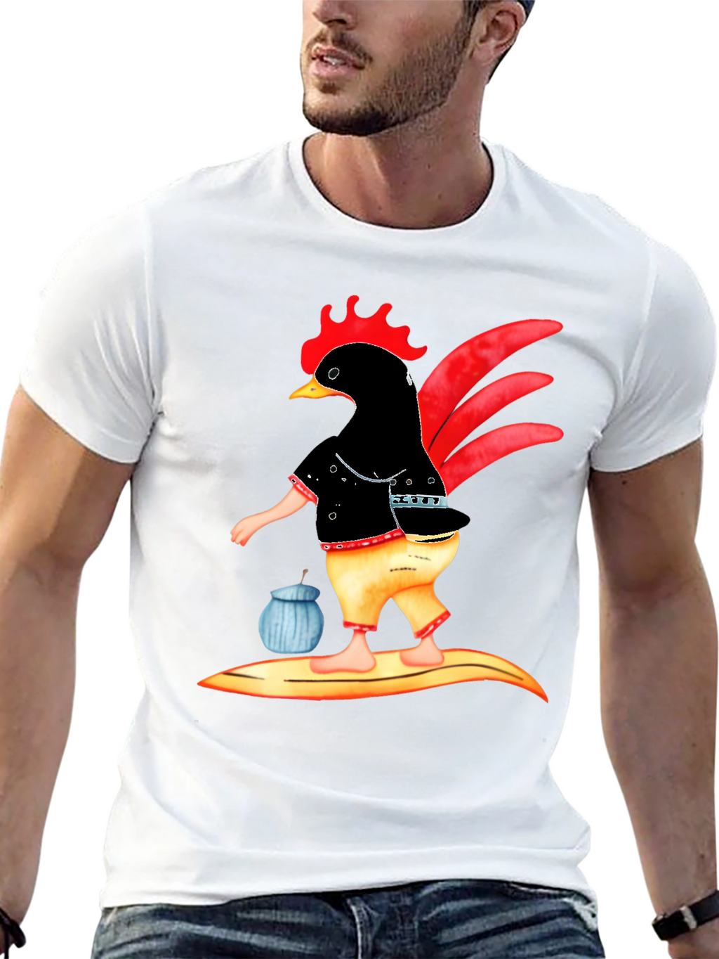 Cool Chicken Surfer T-Shirt